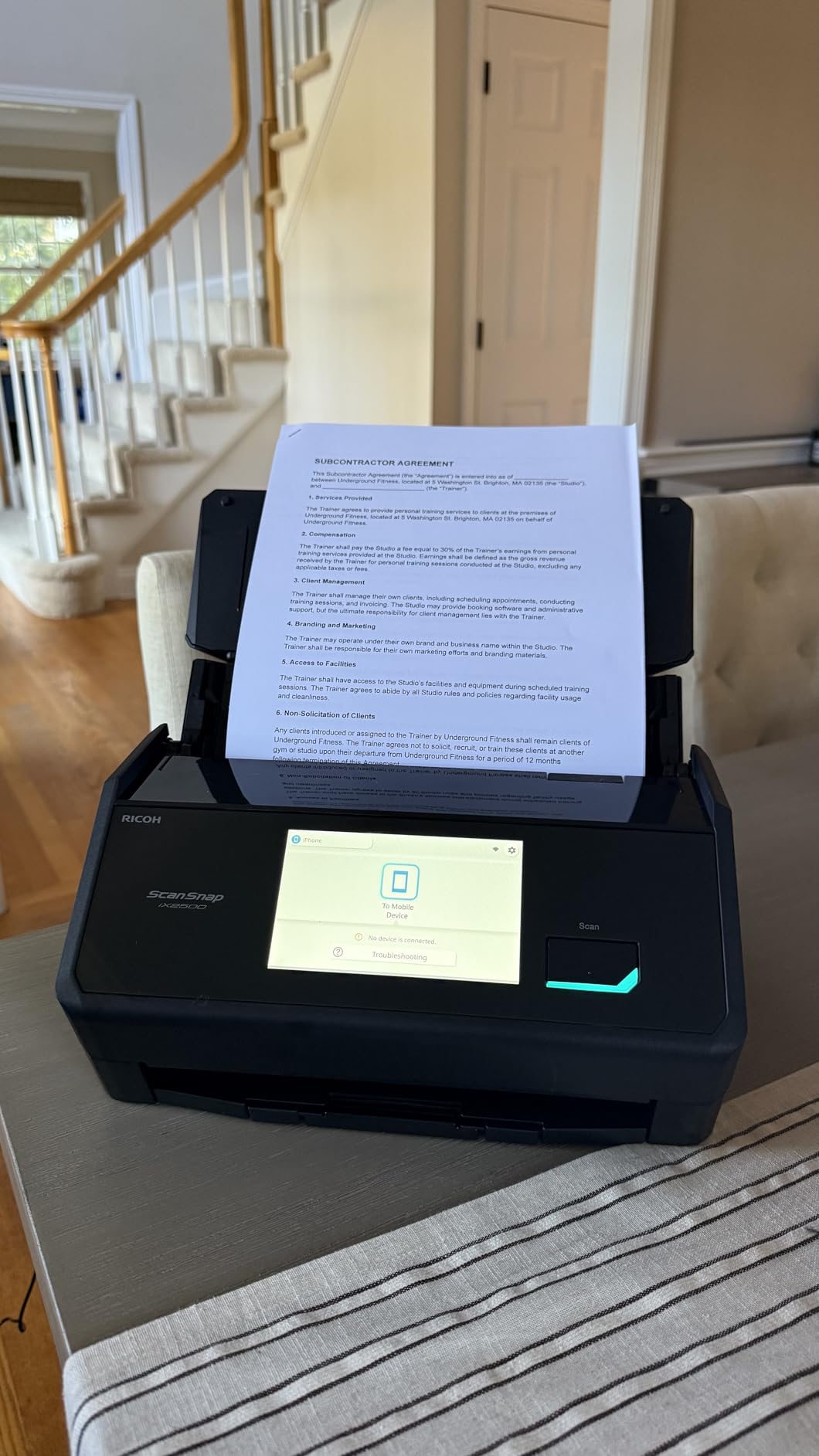 ScanSnap iX2500 Wireless or USB High-Speed Cloud Enabled Document, Photo & Receipt Scanner with Large 5