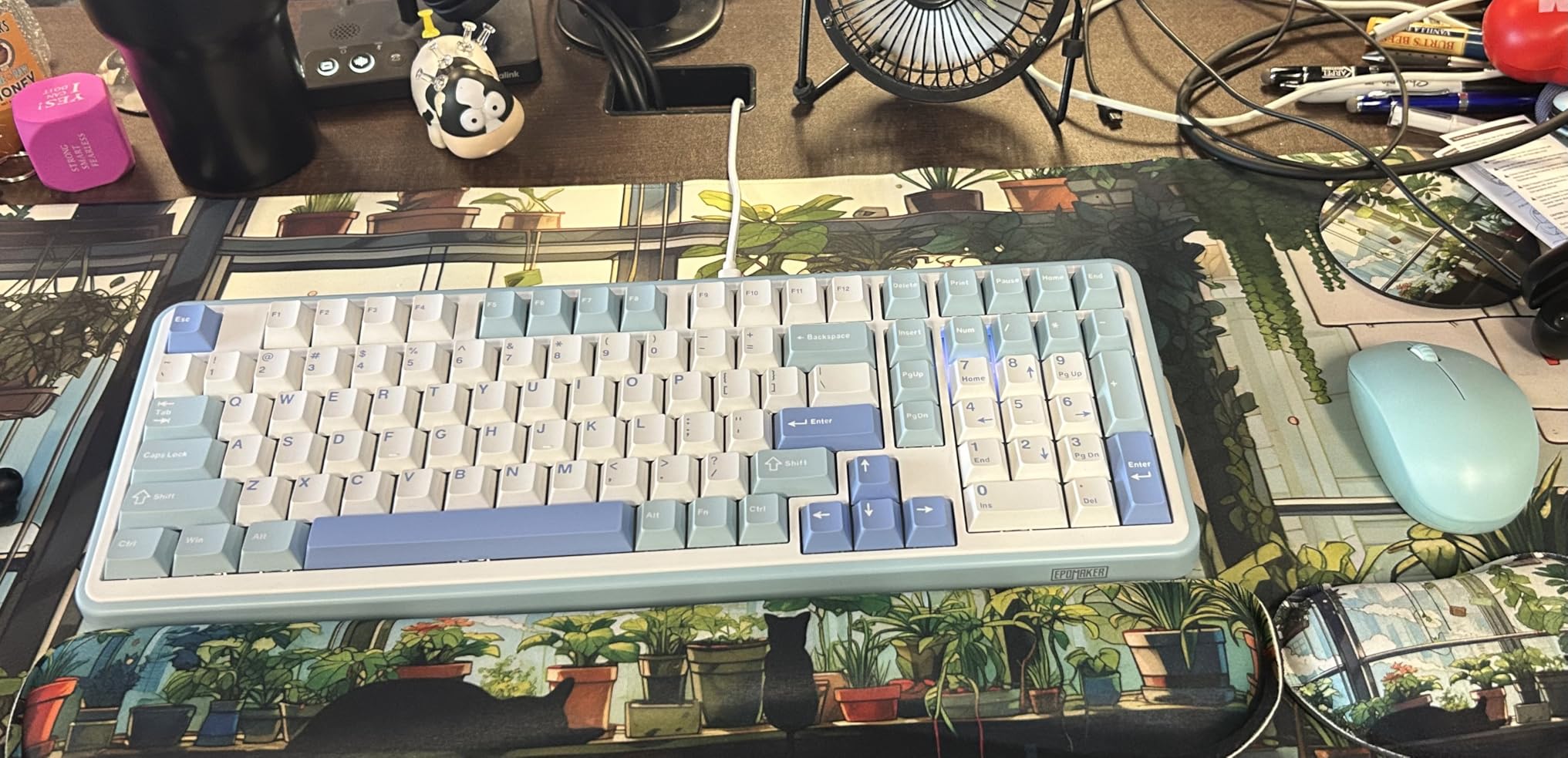 EPOMAKER TH99 Tri-Mode Wireless Mechanical Keyboard with 8000mAh Battery, Hot Swappable Custom RGB Gaming Keyboard with Numpad, Gasket Creamy for PC/Mac/Office (Black, Sea Salt Silent) customer photo 1