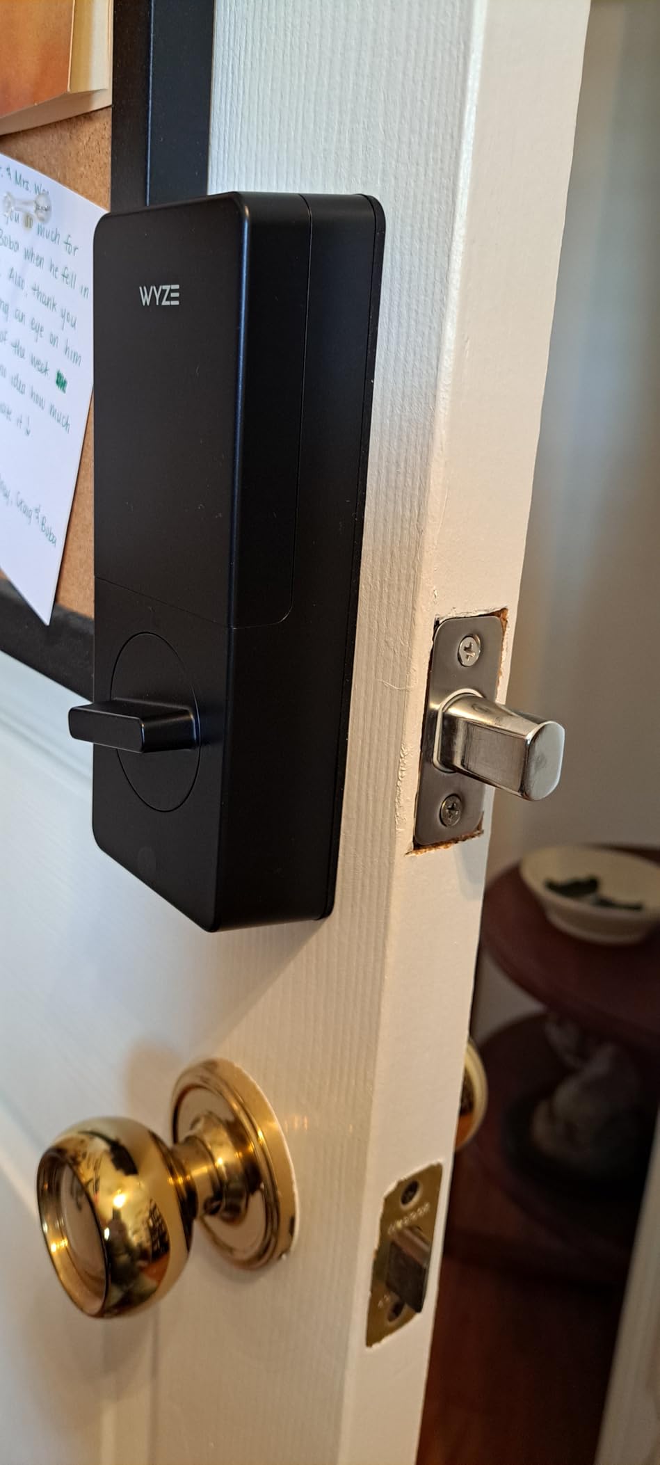 Wyze Auto-Lock Bolt v2, Fingerprint Keyless Entry Smart Lock, AI Learning Scanner with Wi-Fi Front Door Lock Deadbolt, Auto-Lock, 8 Months Battery, BHMA2, IP53, Anti-Peep Keypad, Backup Keys customer photo 1