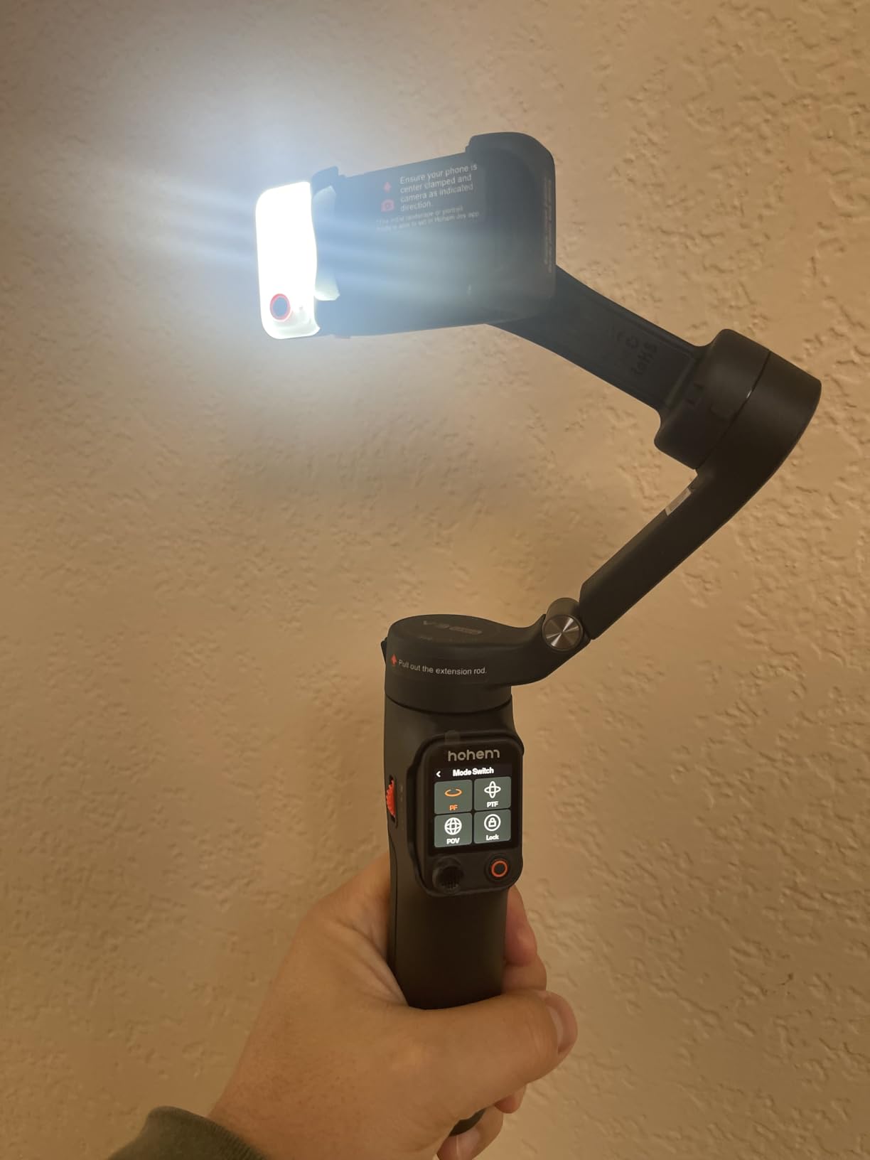 hohem iSteady V3 Ultra Gimbal Stabilizer for iPhone, Phone Gimbal with AI Auto Tracking, Detachable Touchscreen Remote, Built-in Extension Rod, Tripod, Fill Light, for Vlog, Travel, Pet, Fitness customer photo 2