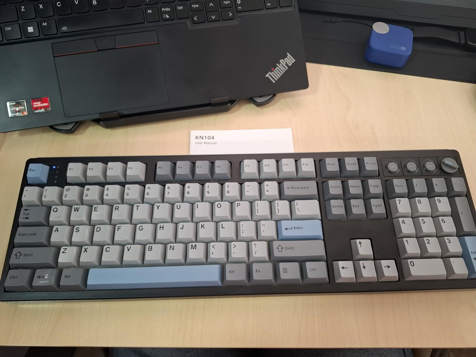 KN104 Wireless Mechanical Gaming Keyboard, 100% Full Size 104 Keys with Number Pad, RGB Backlit customer photo 1