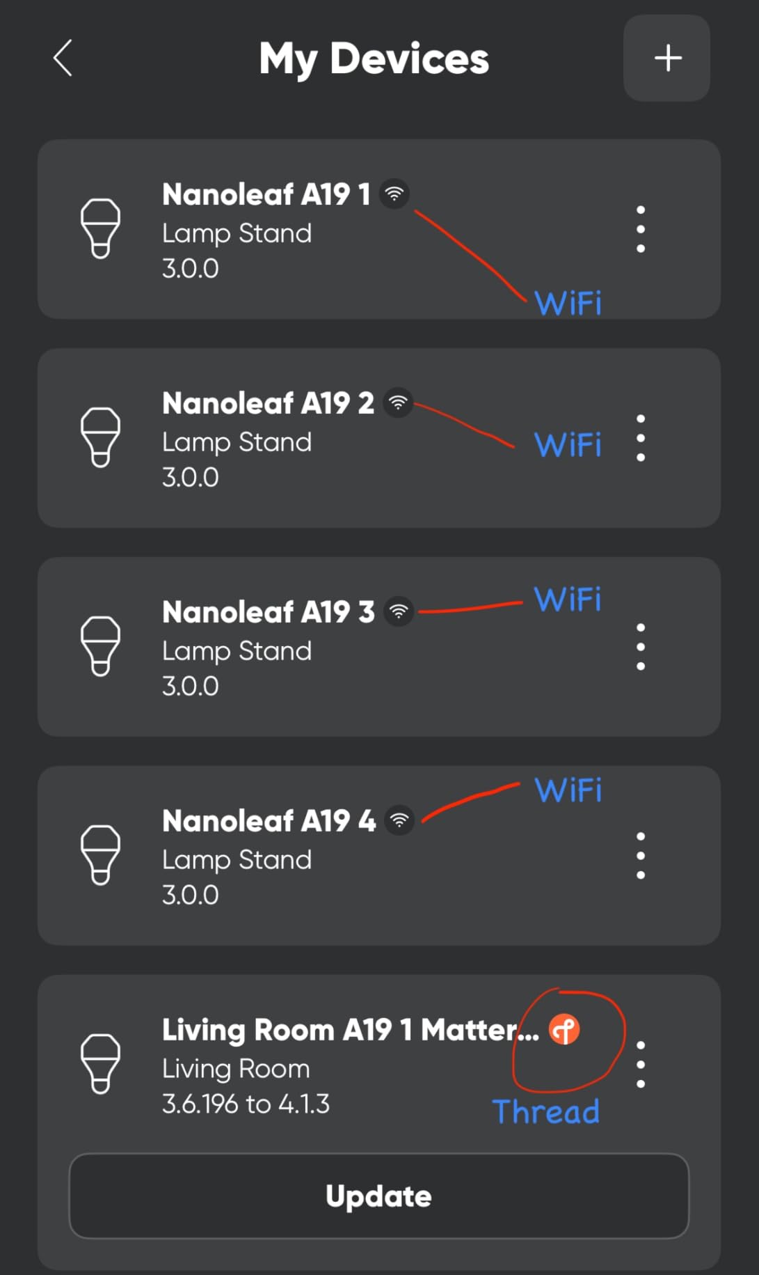 Nanoleaf Essentials Smart Light Bulbs, Matter Smart LED Bulbs Work with Alexa & Google Home, 1000lm 16M+ RGBTW Color Changing Light Bulb, Music Sync A19 E26 2.4GHz WiFi Bluetooth Light Bulb 60W, 4PK customer photo 2