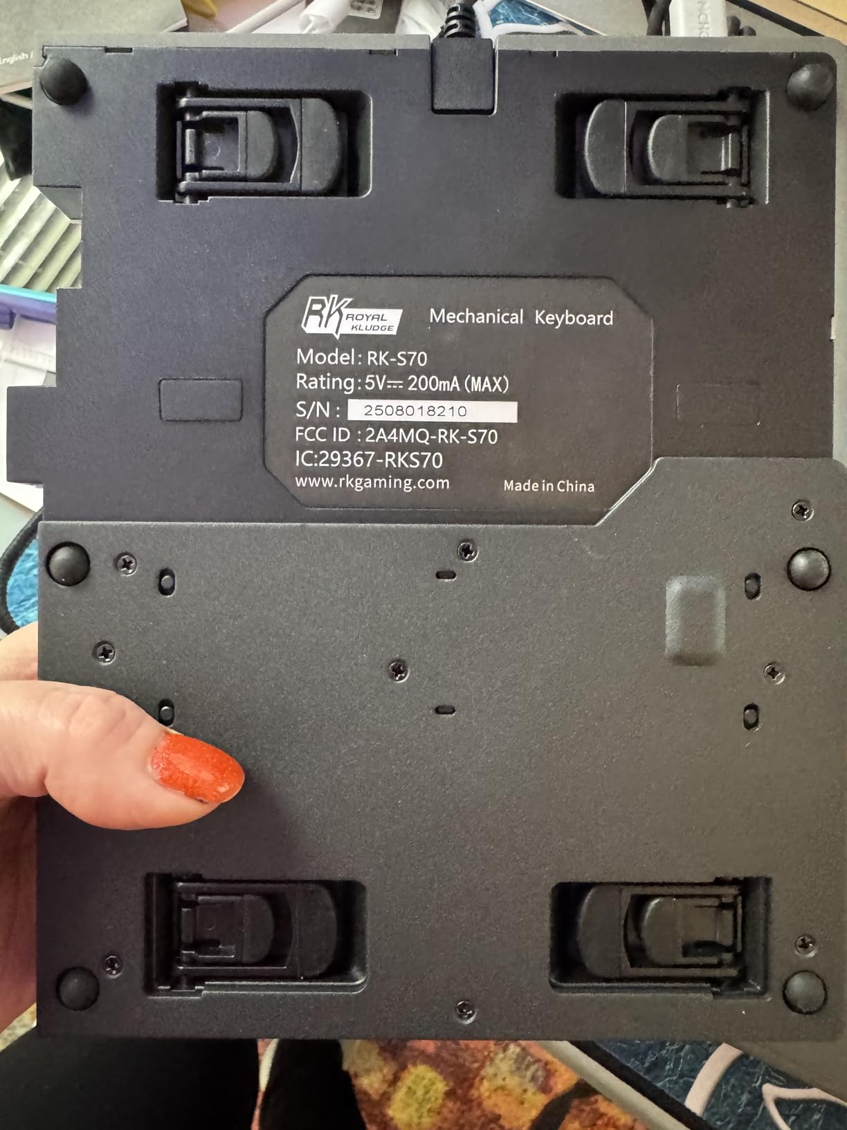 RK ROYAL KLUDGE RKS70 Ergonomic Split Keyboard, Wireless RGB Mechanical Keyboard with Bluetooth/2.4GHz/Wired, 75% Hot Swappable Gaming Keyboards with Fixed Wrist Rest, Pre-lubed Linear Creamy Switches customer photo 2