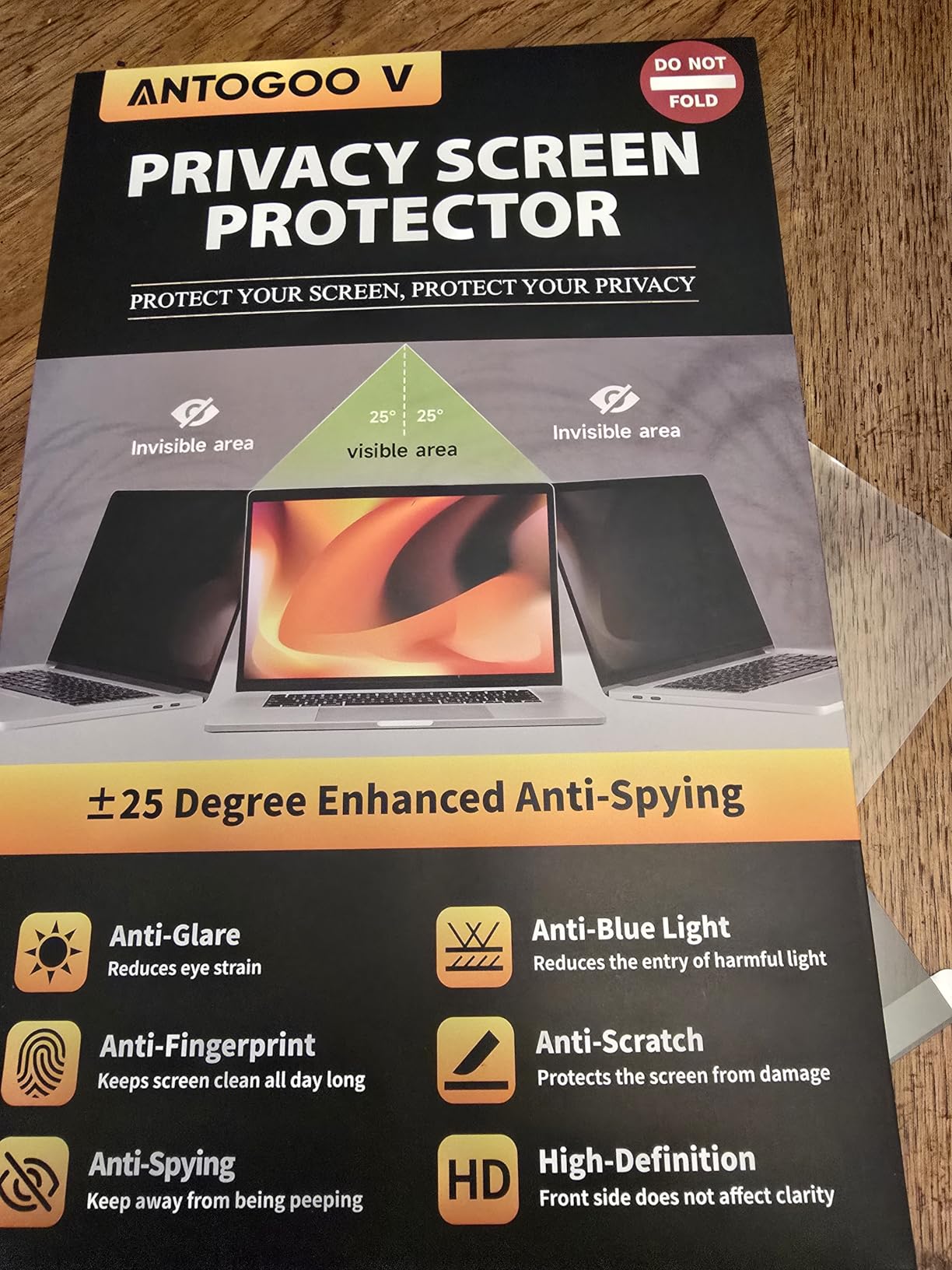 Nano-Suction Laptop Privacy Screen 14 Inch 16:10, Removable Screen Privacy Shield for Laptop, Anti Glare, Anti Blue Light, Screen Protector for Lenovo HP Dell Acer Asus Thinkpad customer photo 2