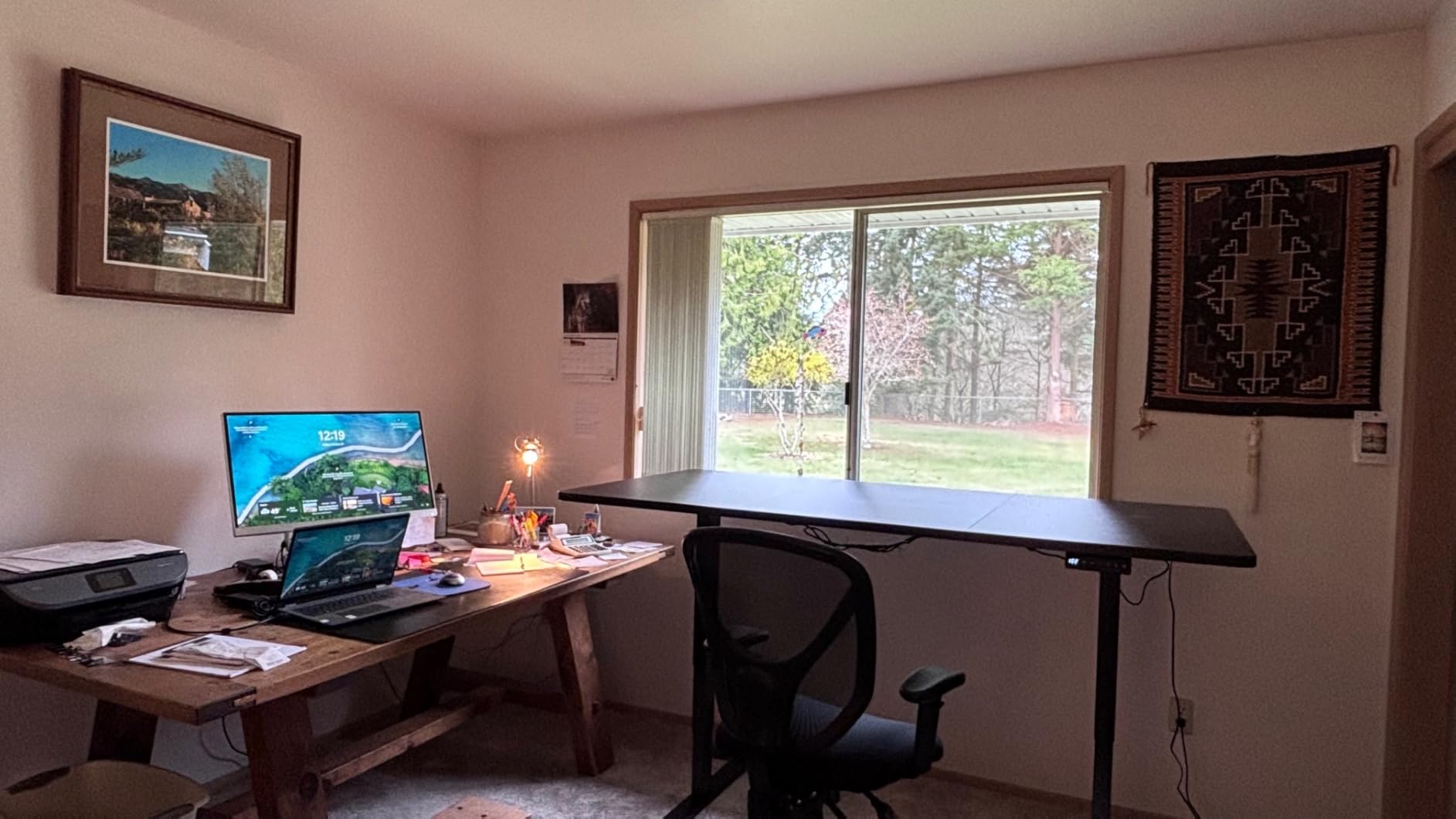 VIVO Electric 60 x 24 in Dual Motor Sit Stand Desk, Memory Height Adjustment, 2B Series, Bamboo Top Black Frame customer photo 1