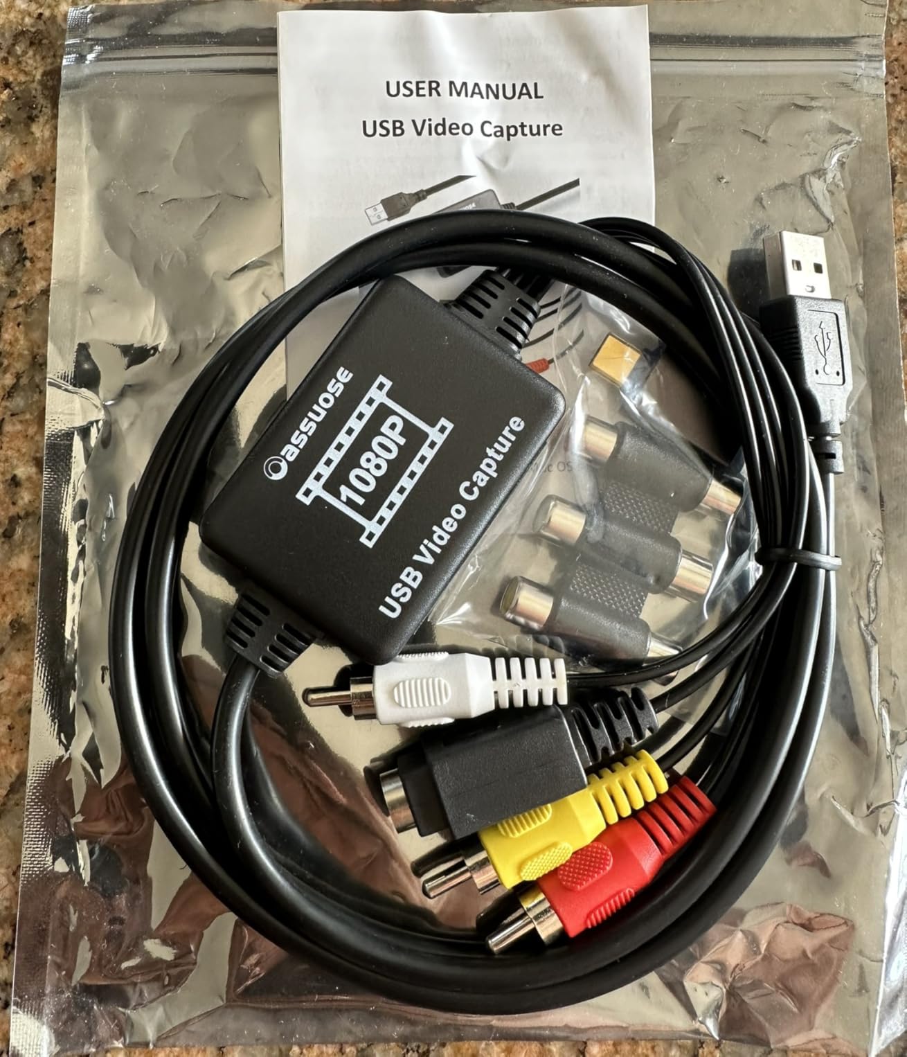 Oassuose VHS to Digital Converter,USB-A/USB-C Video 1080P Capture Card,RCA/AV to USB2.0 Audio Video Transfer Grabber,Convert Analog VHS VCR Hi8 Mini DV to Digital Converter,for PC DVD Tape Camera customer photo 2