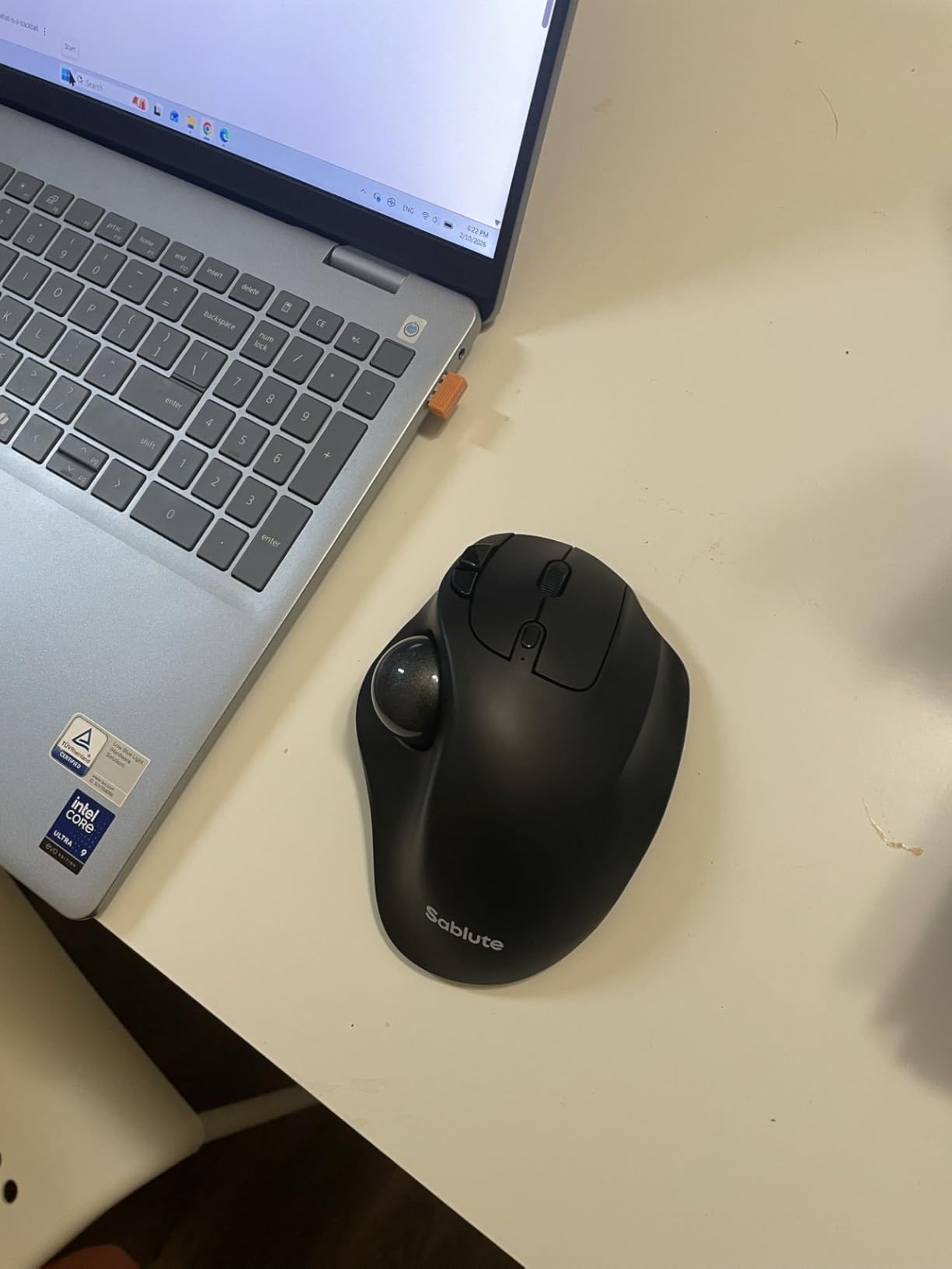 SABLUTE MAM2 Wireless Trackball Mouse, Rechargeable Ergonomic Mouse with Thumb Control for 3 Devices (Bluetooth and USB), 5-Level DPI, Silent Click, Compatible PC Laptop Mac iPad, Easy Clean customer photo 2