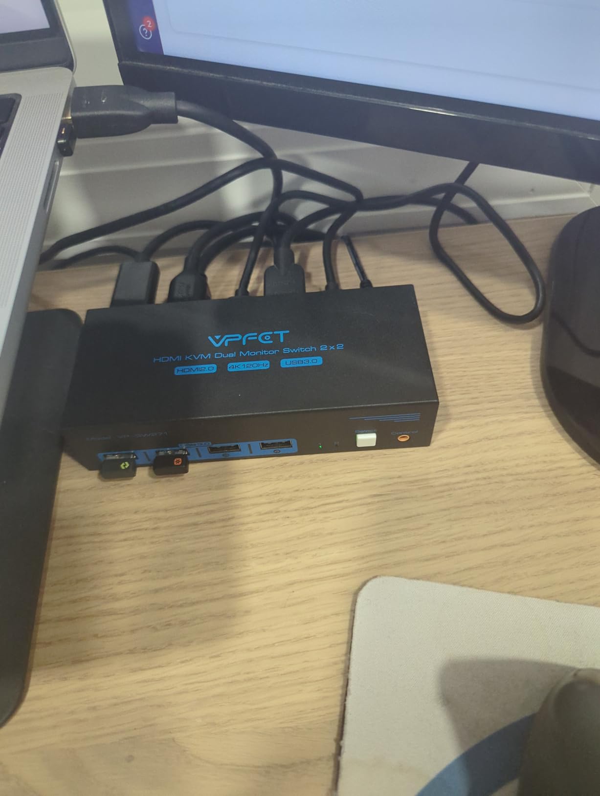 KVM Switch 2 Ports for 2 Computers, HDMI Dual Monitor KVM Switches 8K@60Hz 4K@120Hz with USB 3.0, Extended Controller, 2 PC Share Dual Monitors & Mouse Keyboard with USB 3.0 Cables customer photo 2