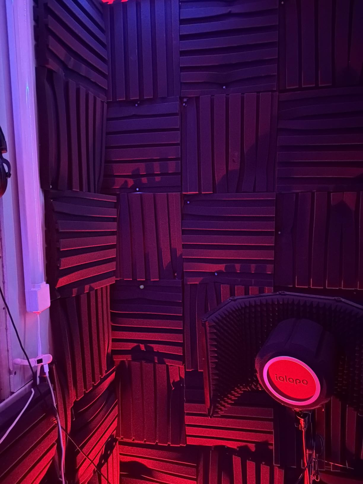 50 Pack Sound Proof Foam Panels for Walls, 2 X 12 X 12 Inches Acoustic Foam Panels, High Density Acoustic Panels Sound Absorbing, Noise Cancelling Studio Wedges, Black (NOT INCLUDE ADHESIVE) customer photo 2