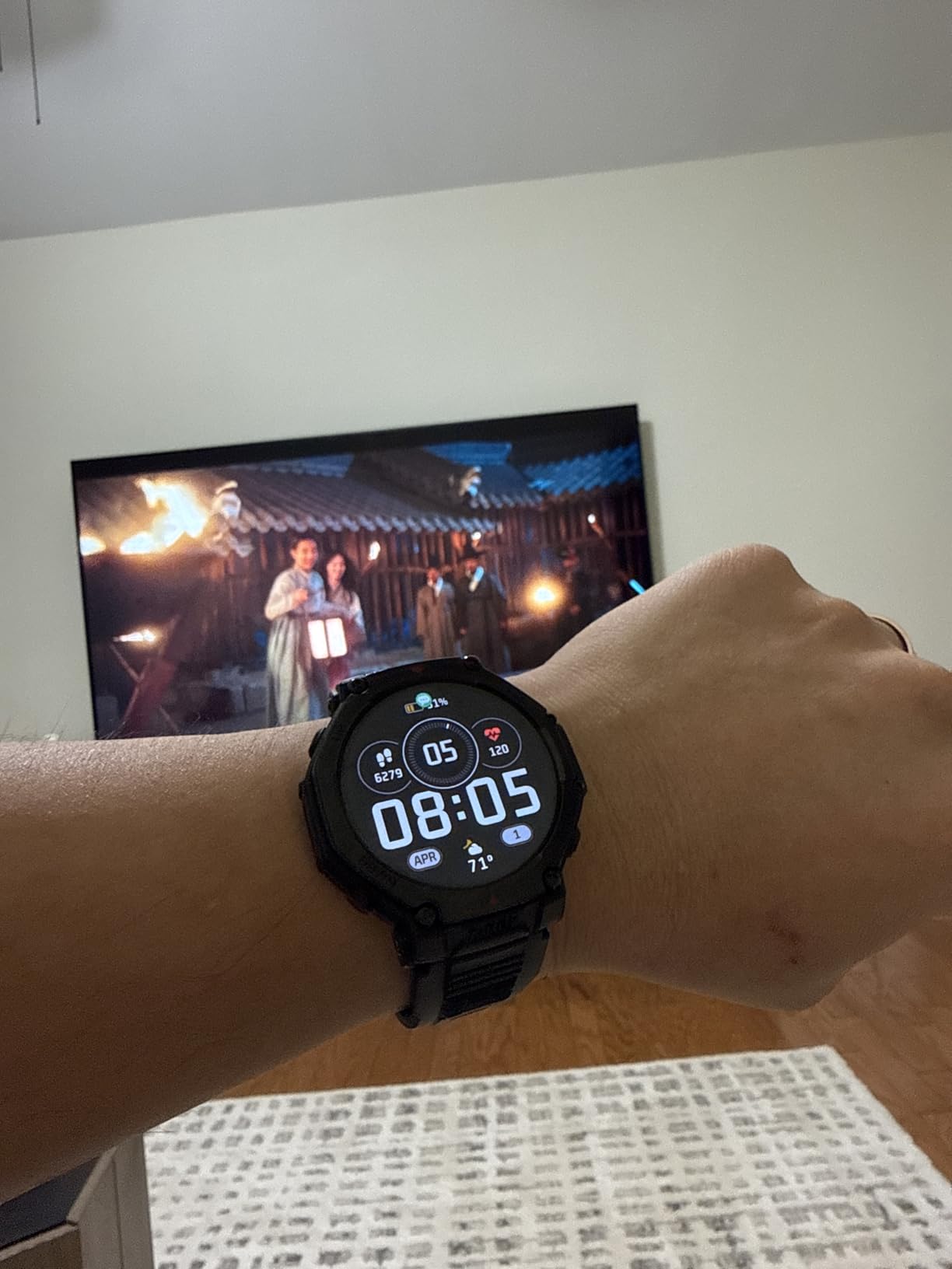 Amazfit T-Rex 3 Pro Outdoor Smart Watch 48mm Sapphire AMOLED Display, Ti Bezel, Dual Band GPS, Offline Maps, 25 Days Battery, Built-in Flashlight, 10 ATM, 180+ Sports Mode for Android & iPhone, Black customer photo 1