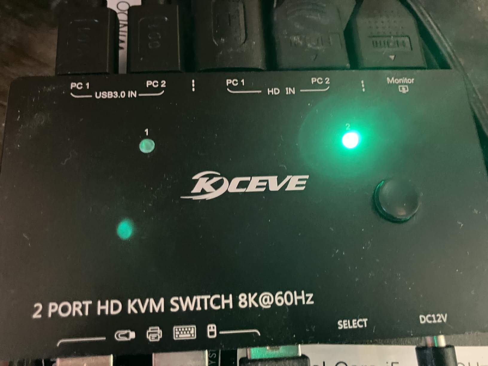 HDMI+Displayport KVM Switch 2 Monitors 4 Computers 8K@60Hz 4K@144Hz, Dual Monitor KVM Switch for 4 PC Share 2 Monitors and 4 USB3.0 Devices, with 4 USB Cables, Power Adapter and Wired Remote customer photo 1