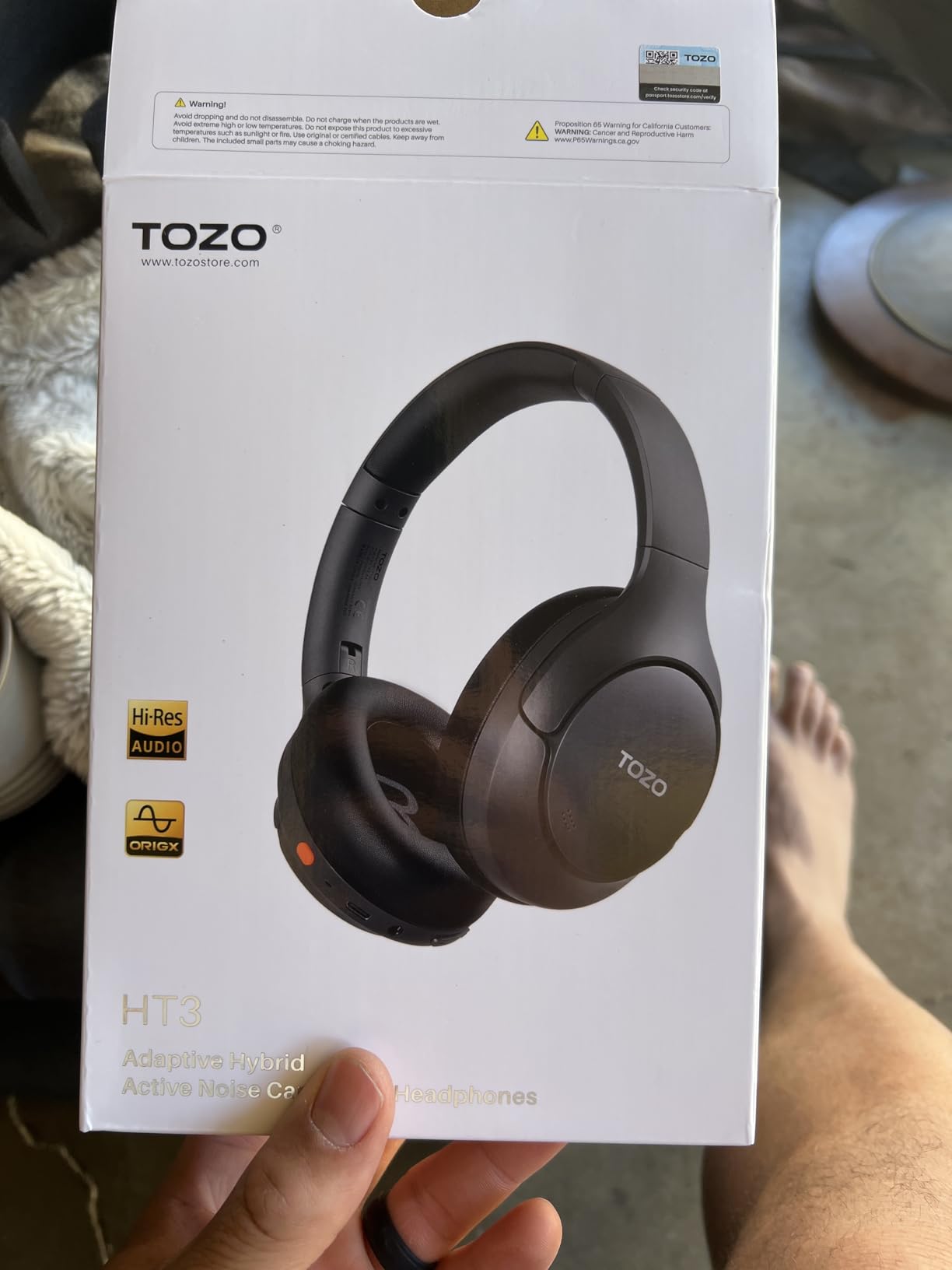 TOZO HT3 Hybrid Noise Cancelling Headphones, 90H Battery Life Wireless Over Ear Bluetooth 6.0 Foldable Headset, AI Voice Assistant with 5 Mics customer photo 1