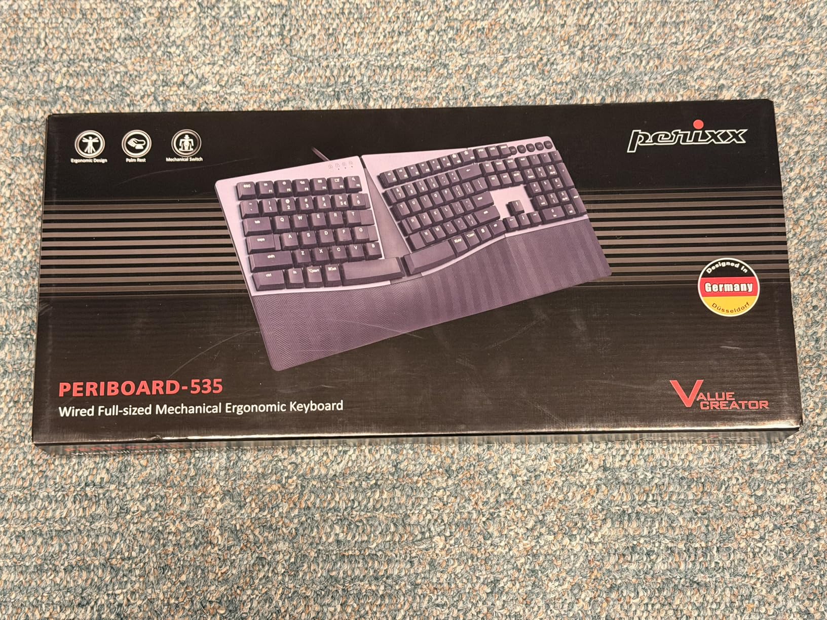 Perixx PERIBOARD-535BR [Firmware Updated] Wired Ergonomic Mechanical Keyboard - Full-Size - Low-Profile Brown Tactile Switches - NKRO Anti-Ghosting - Compatible with Windows and macOS customer photo 2