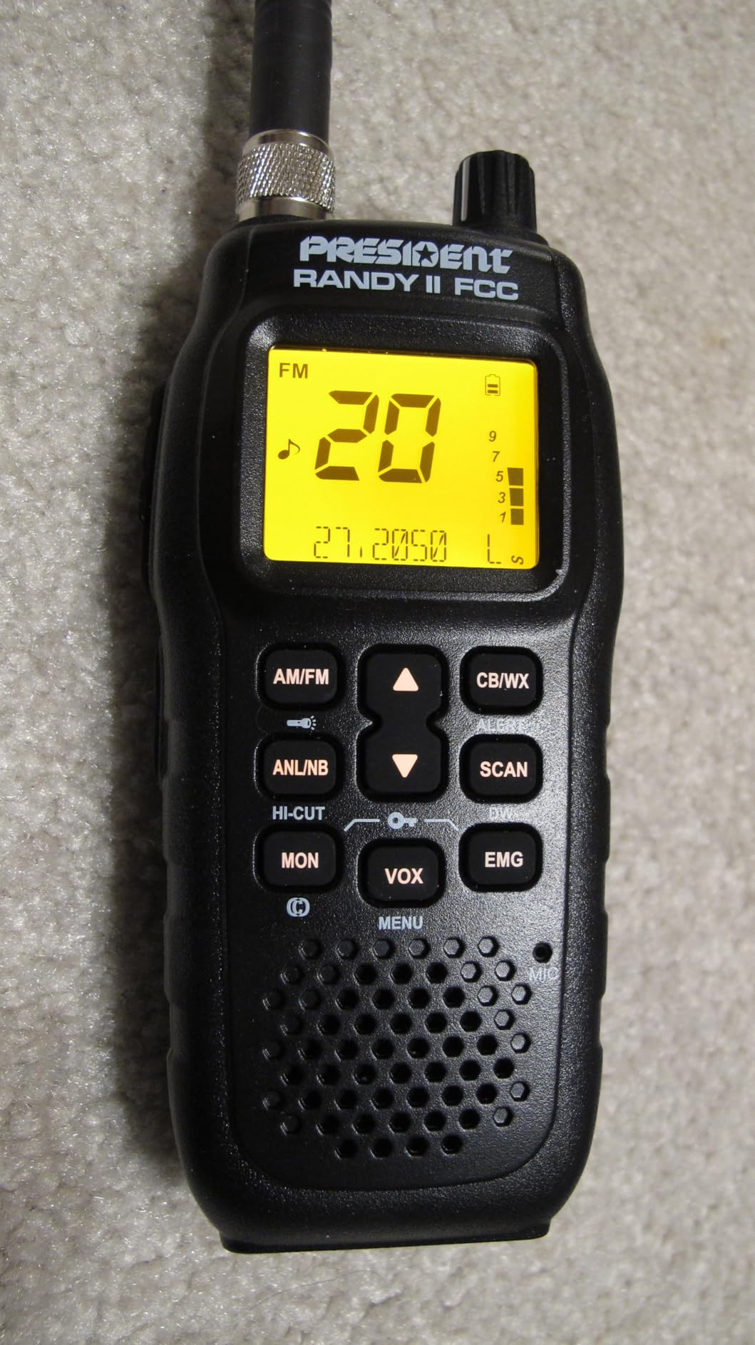 President Randy III FCC AM/FM Handheld CB Radio w/P Channels, NRC, Desktop Dock & Mobile Charge Module, 7-Color Display, ASC, VOX, Weather Channel customer photo 1