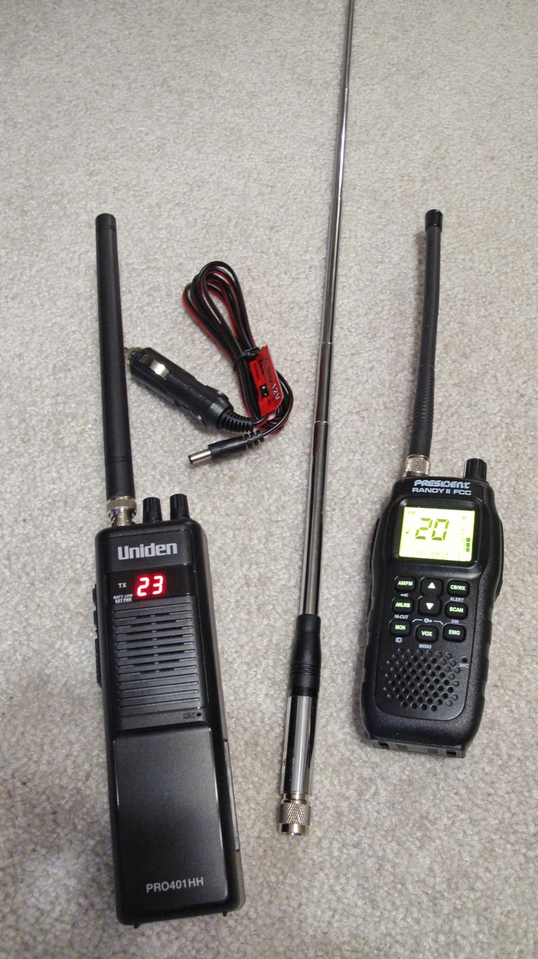 President Randy III FCC AM/FM Handheld CB Radio w/P Channels, NRC, Desktop Dock & Mobile Charge Module, 7-Color Display, ASC, VOX, Weather Channel customer photo 2