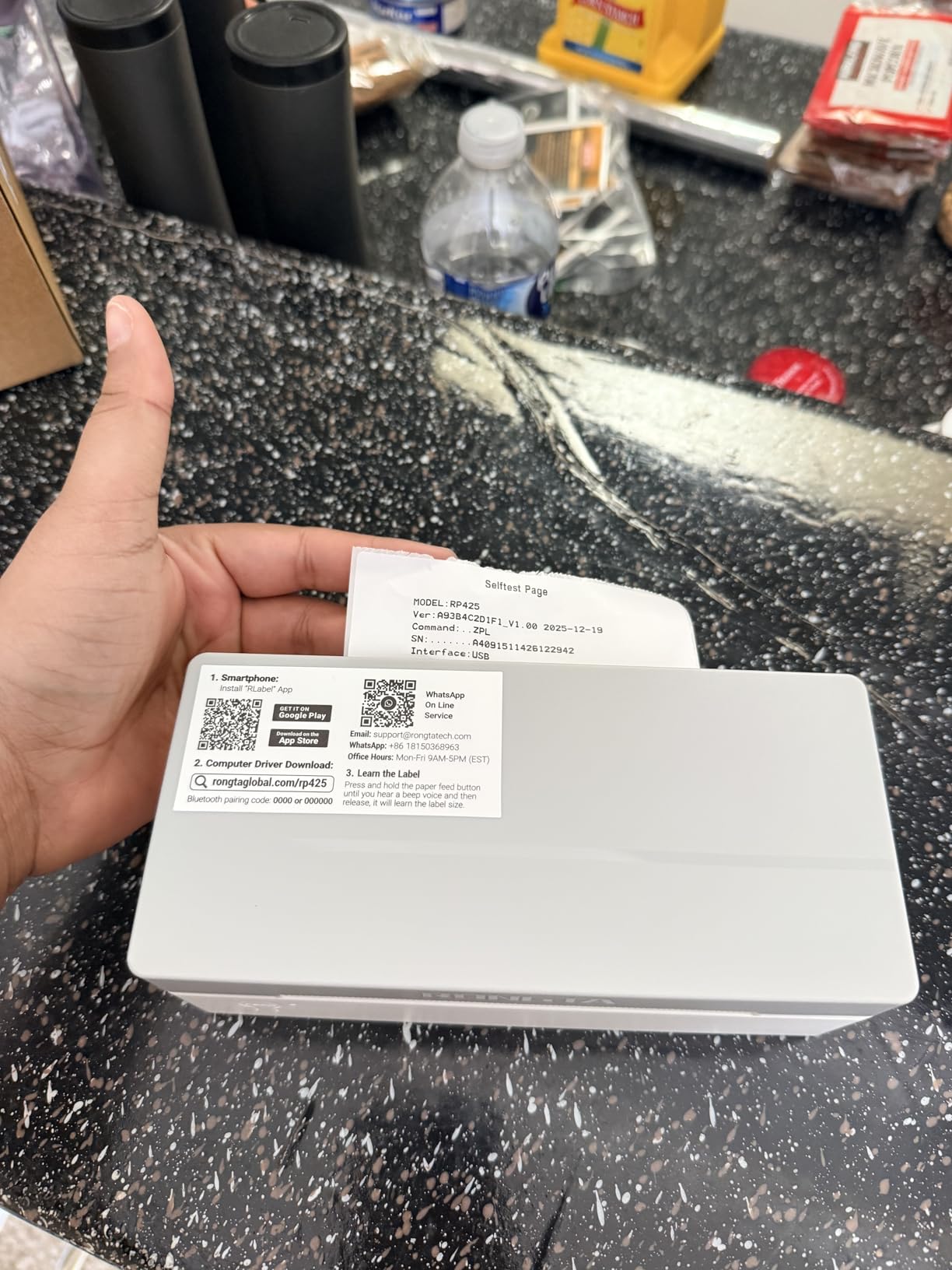 Rongta Shipping Thermal Label Printer, Bluetooth 4x6 Sticker Label Maker Wireless Shipping Label Printer for Package Small Business Compatible with Windows macOS Android iOS customer photo 1