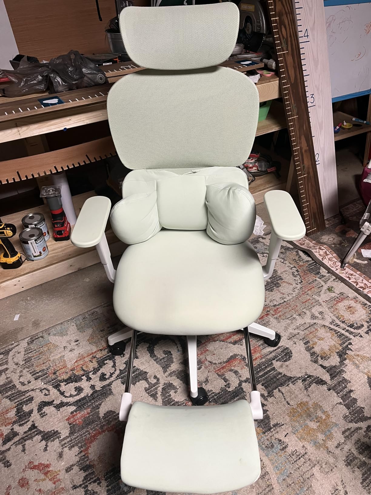 CabLady S1 Petite Ergonomic Home Desk Chair with Footrest and Headrest, High Back Fixed Lumbar Support with Detachable Pillow, Reclining Cute Office Chair for Women & Girls, 300 LBS Capacity customer photo 1