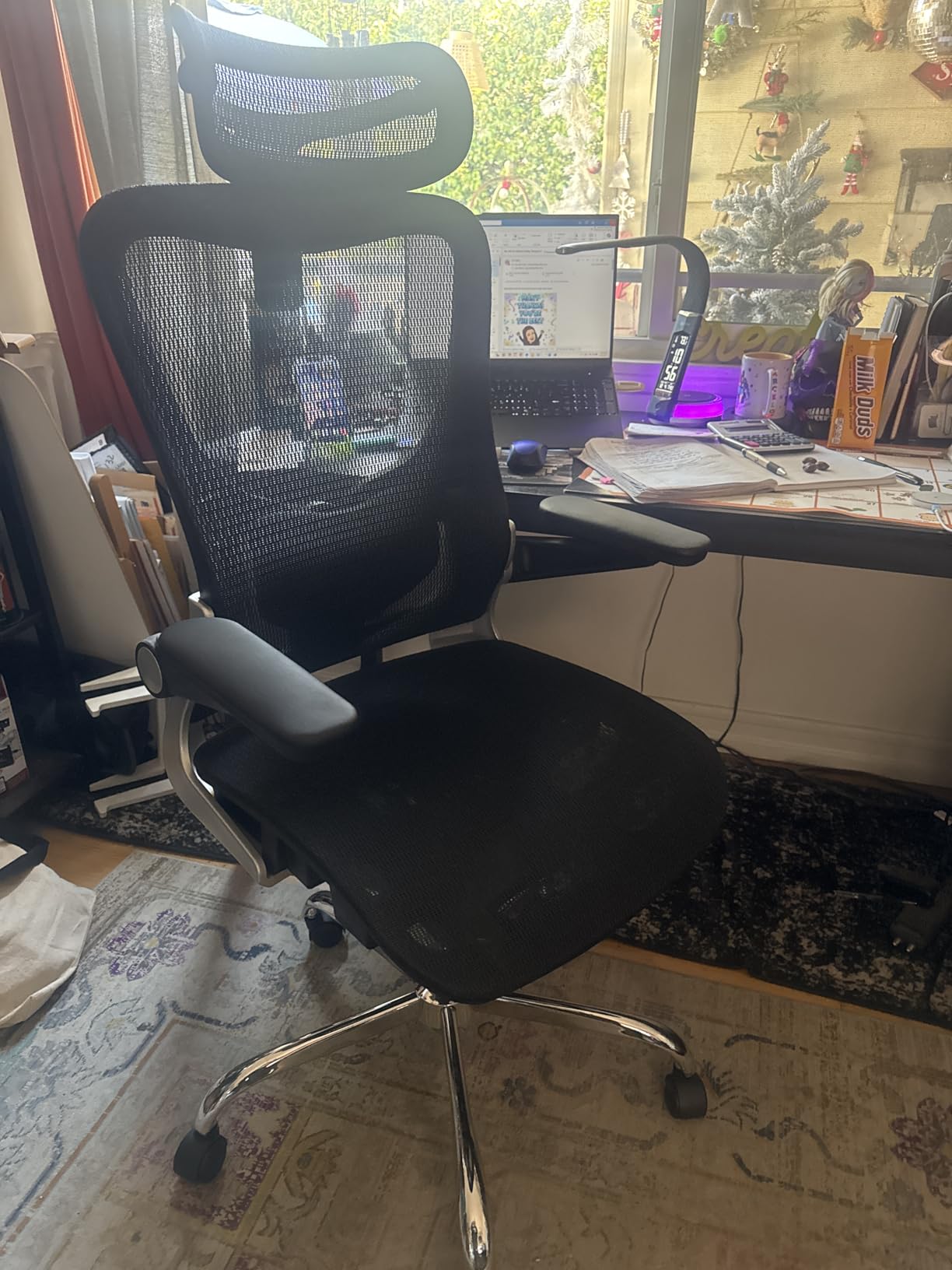 Ergonomic Office Chair, Mesh Seat Cushion with 3D Armrests and 3D Headrest, Adjustable Lumbar Support with 90-120° Rocking Function customer photo 1