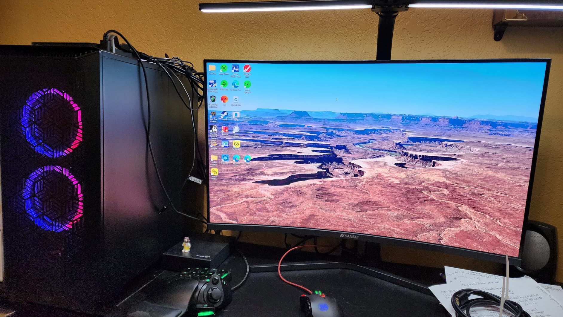 SANSUI 34 Inch UWQHD 200HZ Curved Gaming Monitor, FastVA 3440x1440P Ultrawide 1500R Curved Gaming Computer Monitor 21:9 with PIP PBP, AI Tech Enhance, 2xHDMI2.1 DP1.4 Ports(HDMI2.1 Cable Incl.) customer photo 1