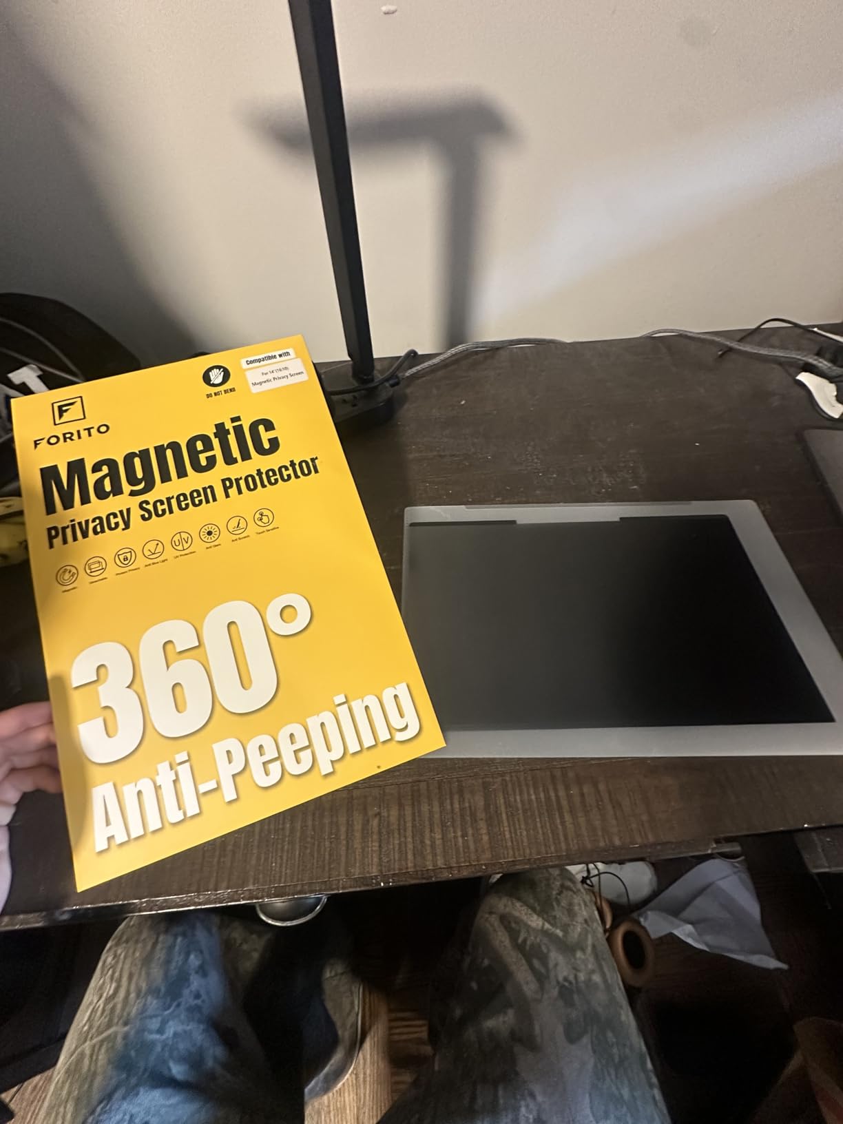 F FORITO Magnetic Laptop Privacy Screen 15.6 inch 16:9, 360° Anti Peeping Removable Anti Glare Blue Light Filter Compatible with All 15.6