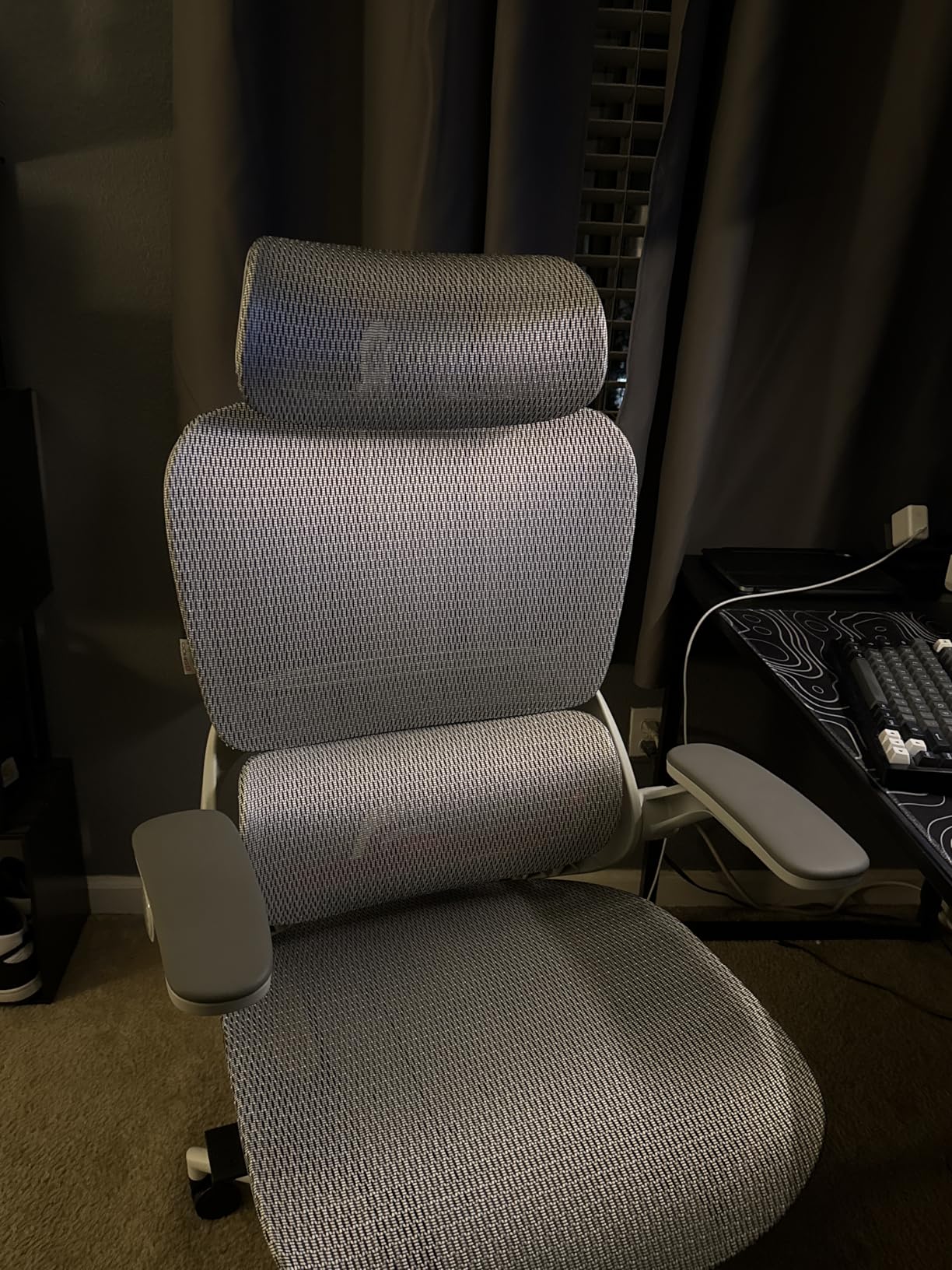 SIHOO B100 Office Chair, Comfy Ergonomic Office Chair, High Back Computer Chair with Adaptive Lumbar Support & Wide Headrest, Flip-up Armrests, Swivel Desk Chair for Long Hours, Grey customer photo 1