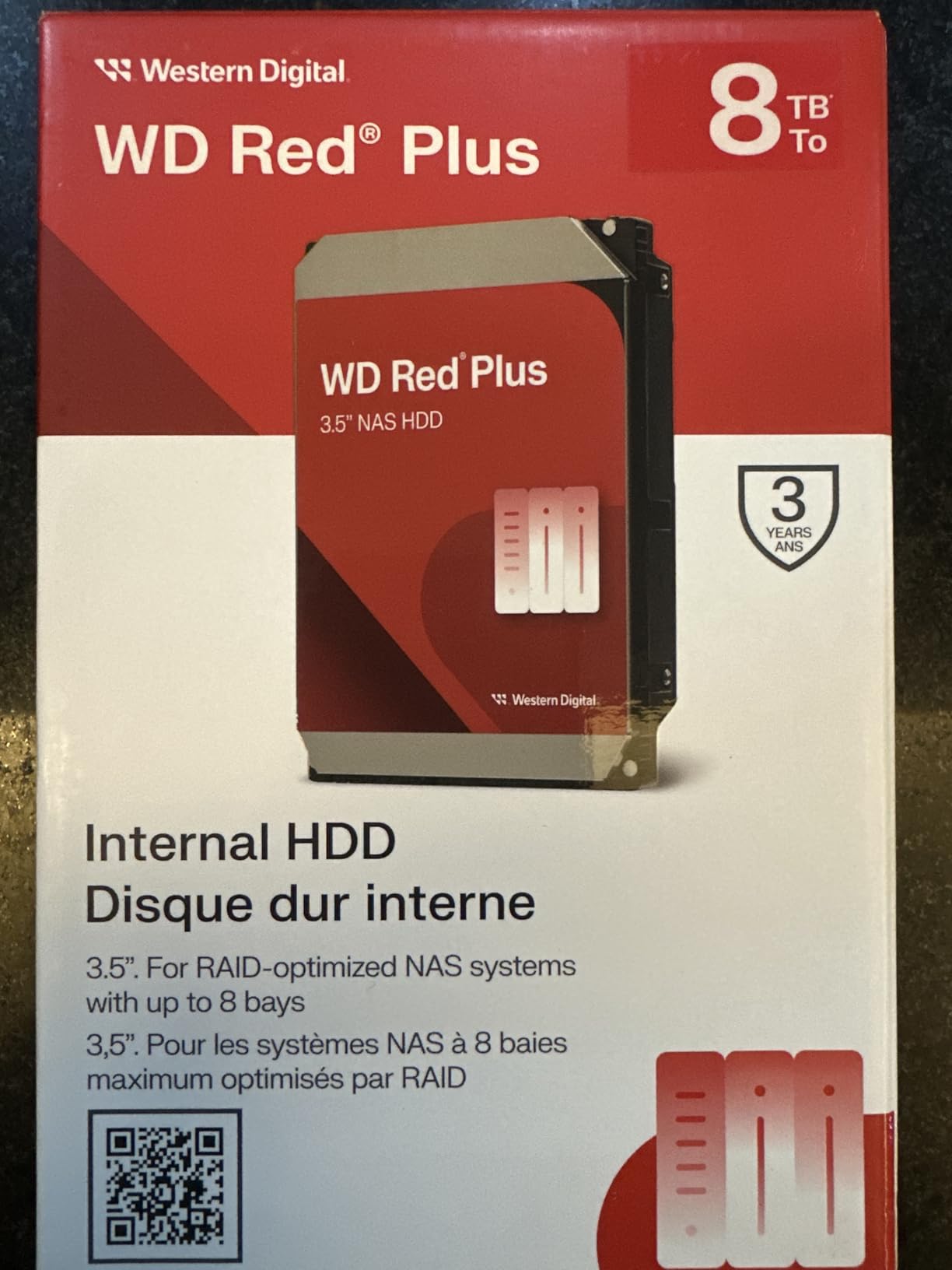 Western Digital 4TB WD Red Plus NAS Internal Hard Drive HDD - 5640 RPM, SATA 6 Gb/s, CMR, 128 MB Cache, 3.5