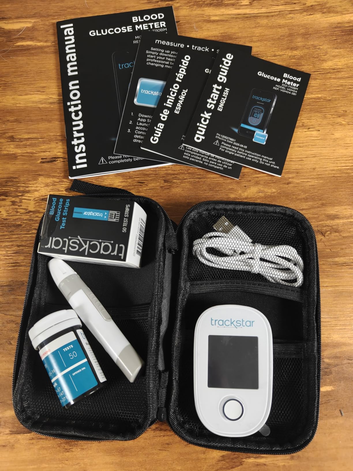 Trackstar Blood Glucose Kit | Monitor, Strips, Lancets, Lancing Device | Trackstar Monitoring App | Bluetooth iOS & Android Compatible | Measure, Track, and Share Results customer photo 2