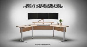 Best L-Shaped Standing Desks for Triple Monitor Workstations