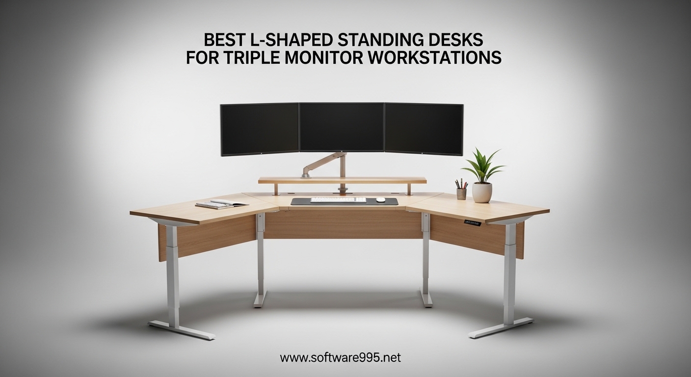 Best L-Shaped Standing Desks for Triple Monitor Workstations