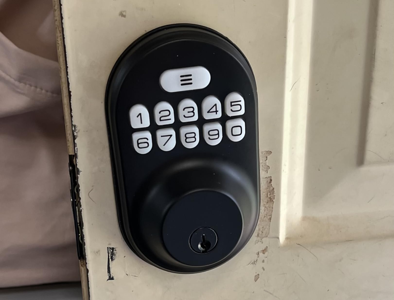 Veise Keyless Entry Door Lock, Electronic Keypad Deadbolt, Keyed Entry, Auto Lock, Anti-Peeking Password, Back Lit & Easy Installation Design, Satin Nickel customer photo 1