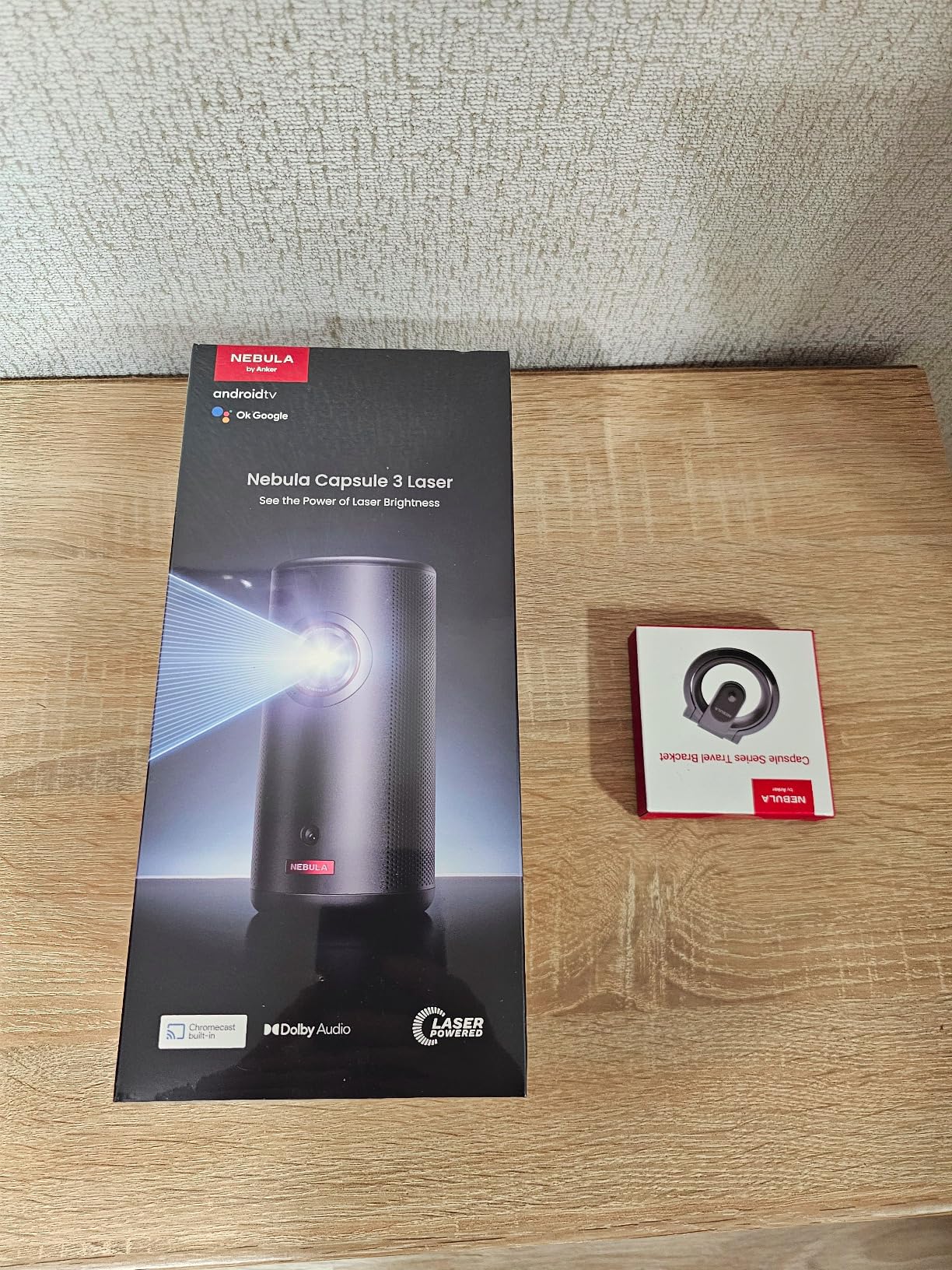 NEBULA Capsule 3 Laser, Outdoor Portable Mini Wi-Fi Smart TV Projector, Upgraded with Google TV, Official Netflix, Dolby Digital, 120 inches Screen and 2.5H Built-In Battery customer photo 1