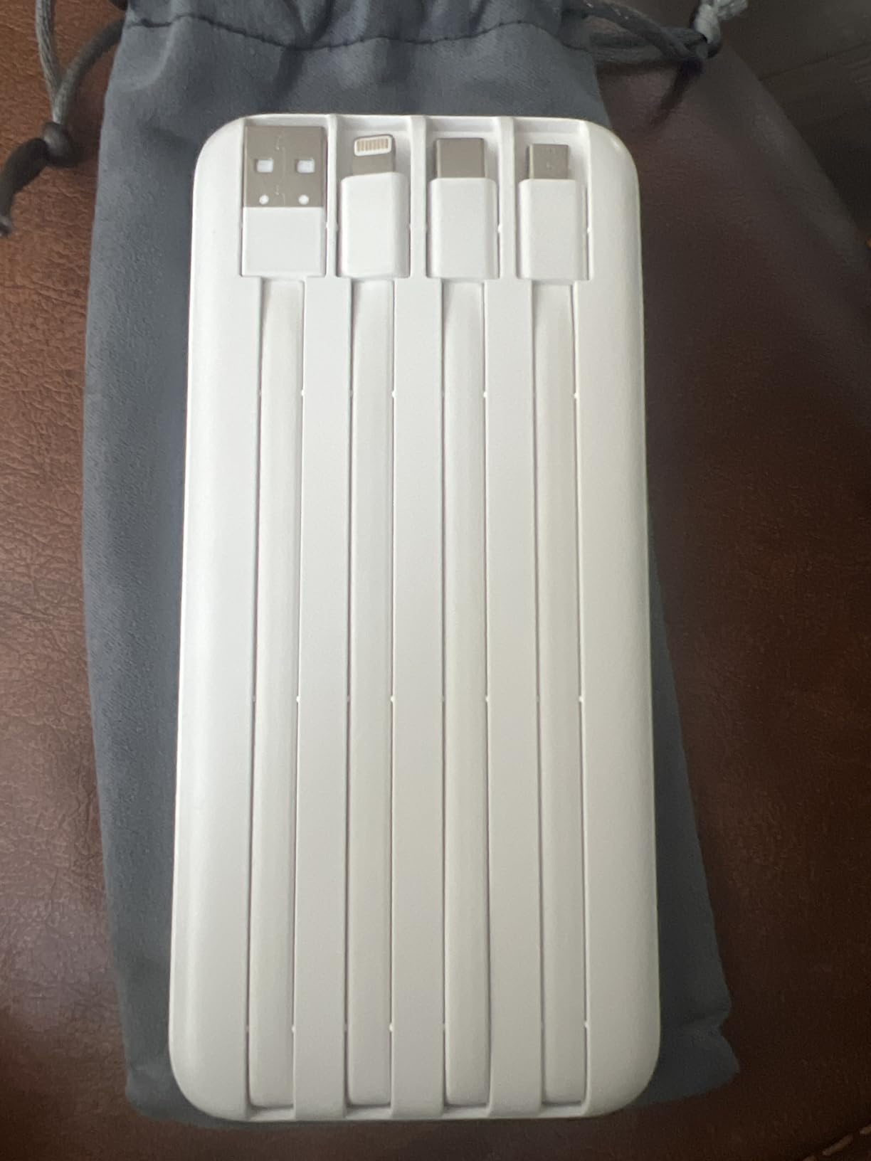charmast Portable Charger with Reinforced Built-in 4 Cables, 10000mAh Power Bank Travel Essentials 6 Outputs 3 Inputs 3A Fast Charging Compatible with iPhone iPad Samsung Google Pixel LG Moto etc. customer photo 2