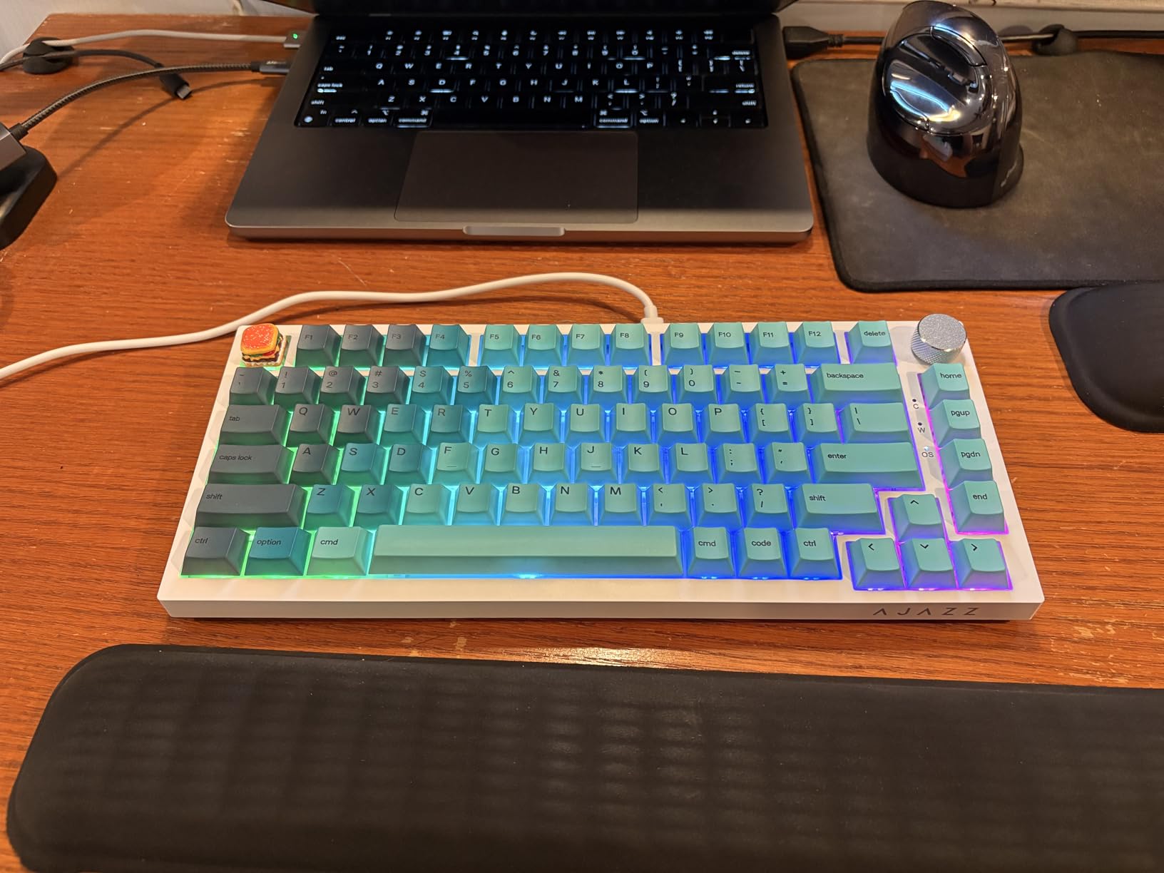 Ajazz AK820 TKL 75% Hot Swappable Mechanical Keyboard with Volume Knob, Gasket Mount Wired Gaming Creamy Keyboard, Pre-lubed Linear Switch, South-Facing RGB, PBT Keycaps customer photo 2