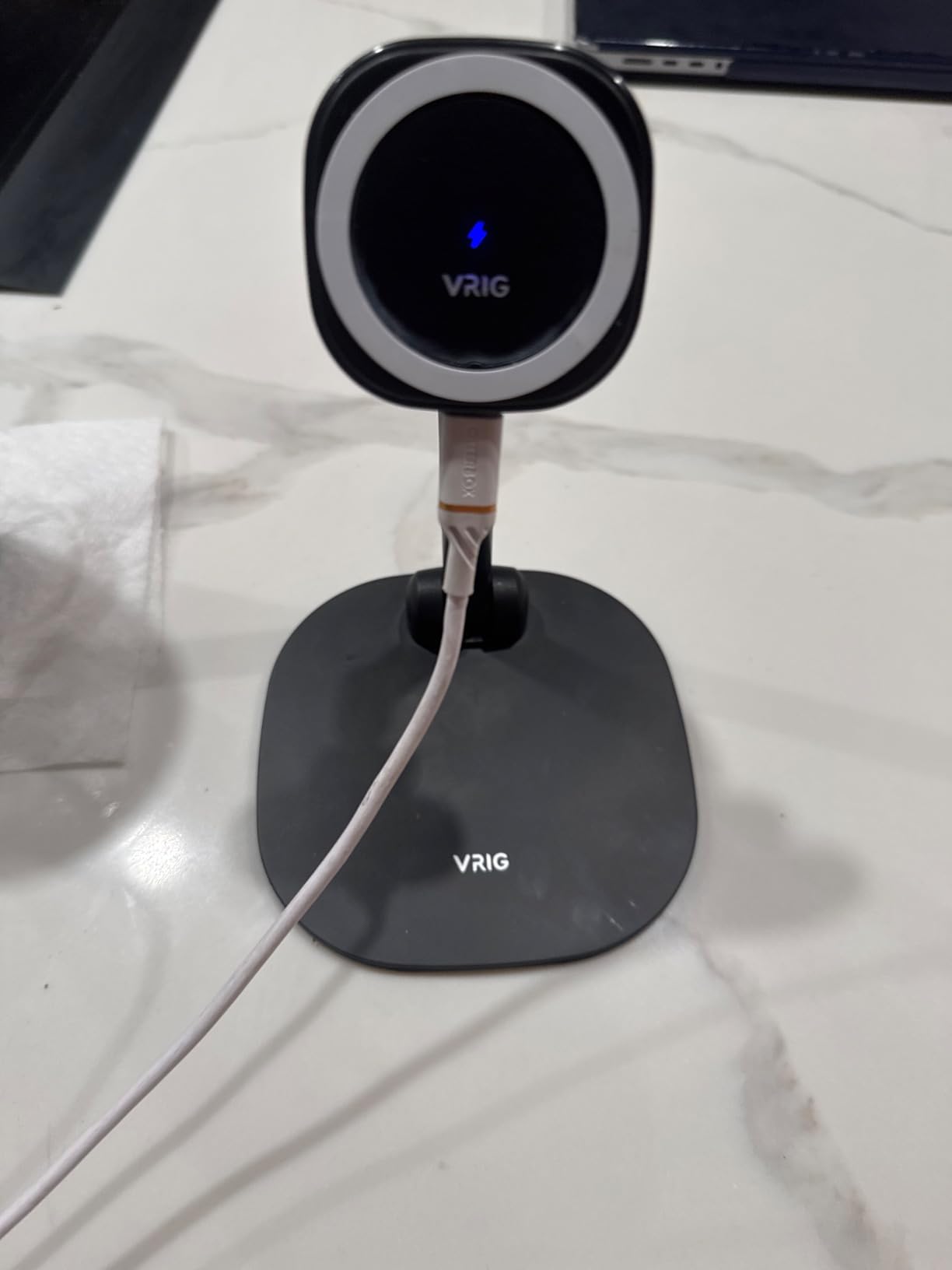 VRIG Magnetic Wireless Charger Phone Stand 360 Degree Rotation Desktop Phone Holder Adjustable Cell Phone Stand for iPhone 17/17pro/16/15/14/13 Series Foldable Wireless Charging Station, Men Father Gifts customer photo 2