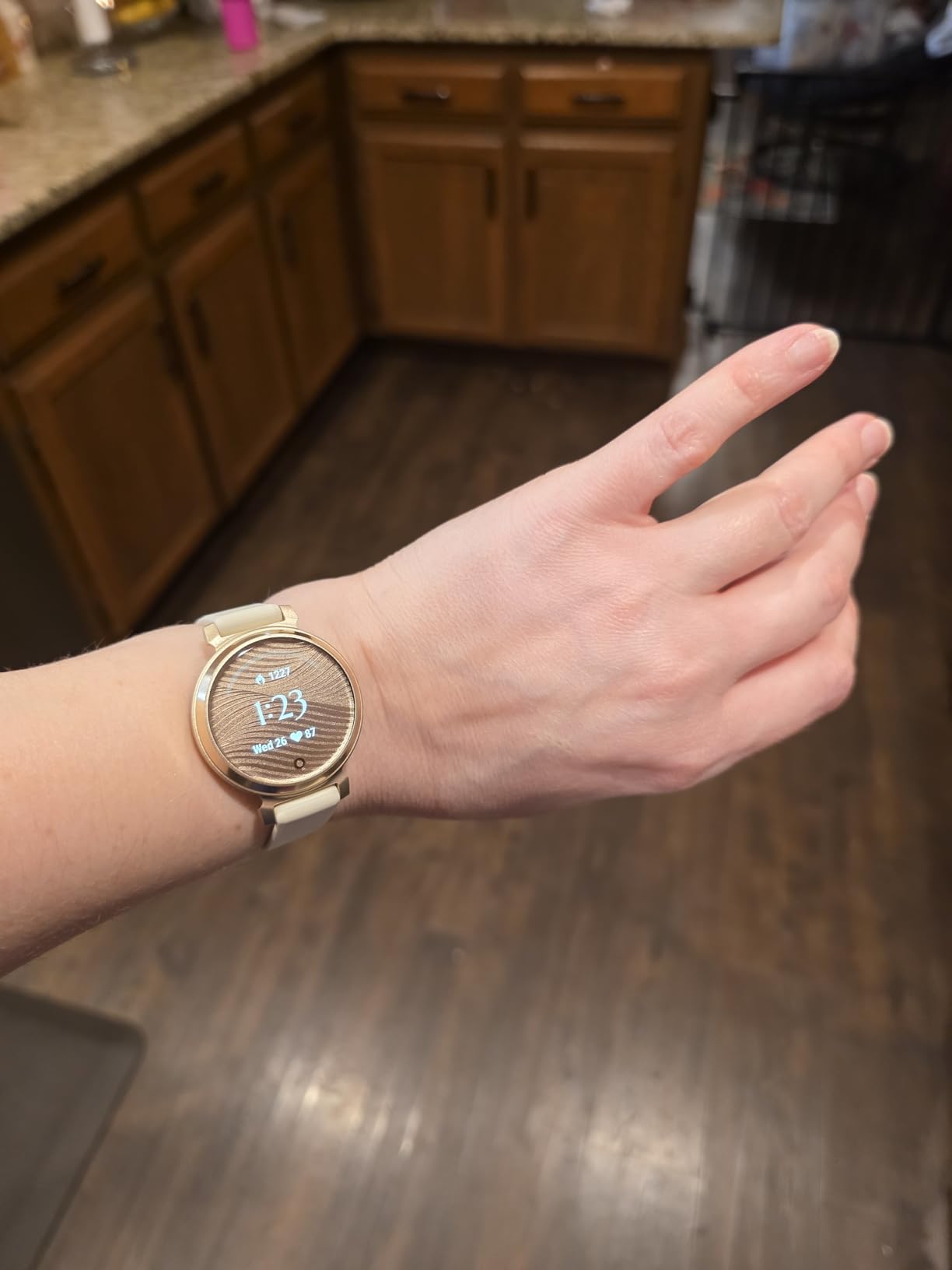 Garmin Lily 2, Small and Stylish Smartwatch, Hidden Display, Patterned Lens, Up to 5 Days Battery Life, Coconut customer photo 2