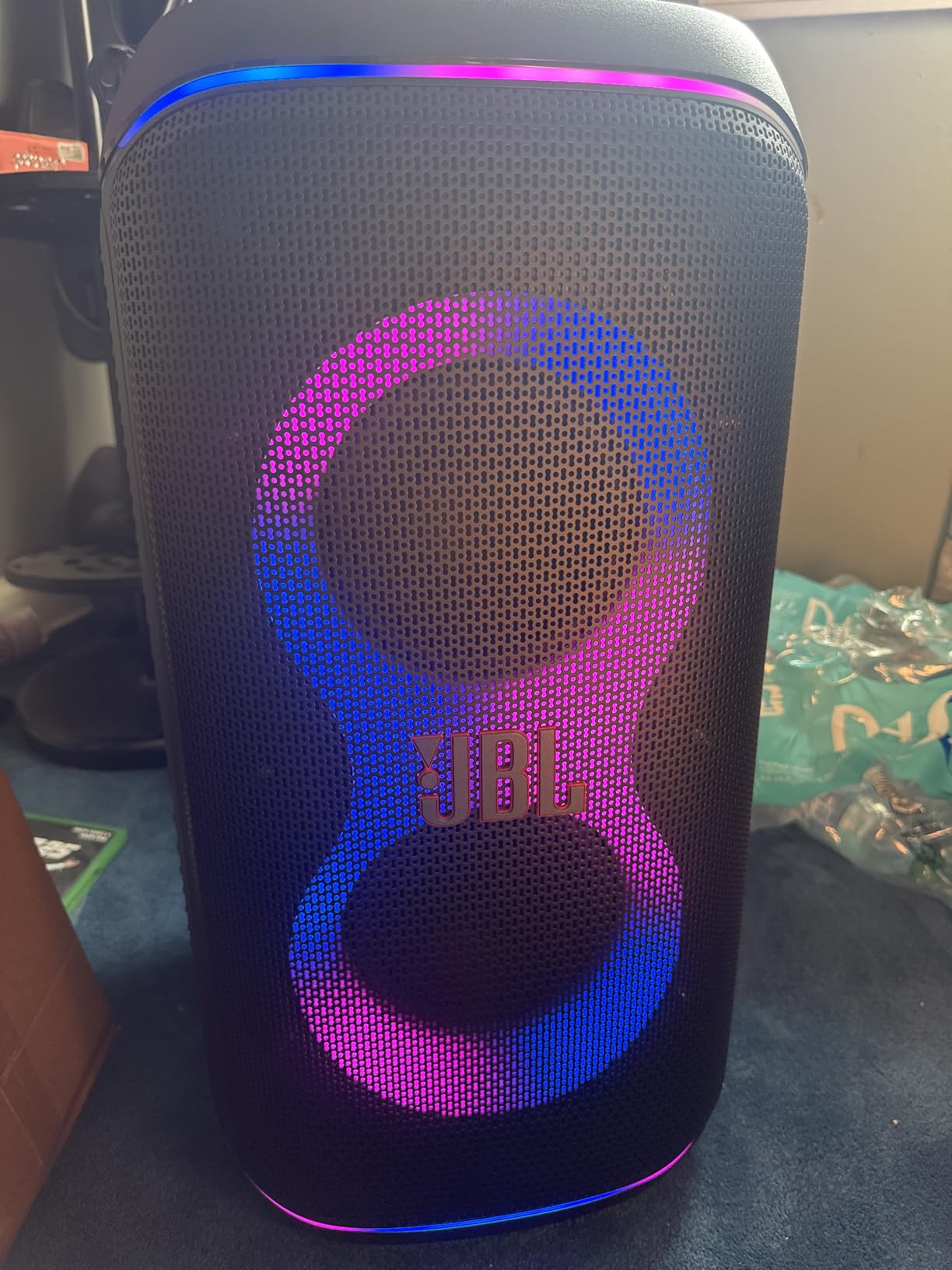 JBL PartyBox Club 120 - Portable Party Speaker with Foldable Handle, Powerful JBL Pro Sound, Futuristic lightshow, Up to 12 Hours of Play time, Splash Proof, Dual Mic & Guitar Inputs (Black) customer photo 2