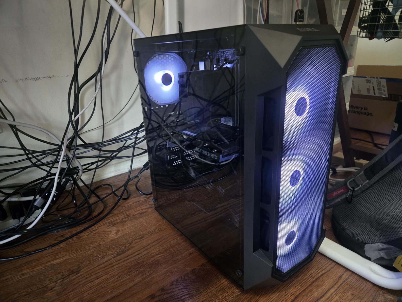 GAMDIAS ATX Mid Tower Gaming Computer PC Case Tempered Glass, Built-in 4X 120mm ARGB Case Fans, Front Airflow Mesh, Up to 6x120mm Fans, 340mm GPU/VGA, 360mm AIO/Radiator, 160mm CPU Cooler customer photo 2