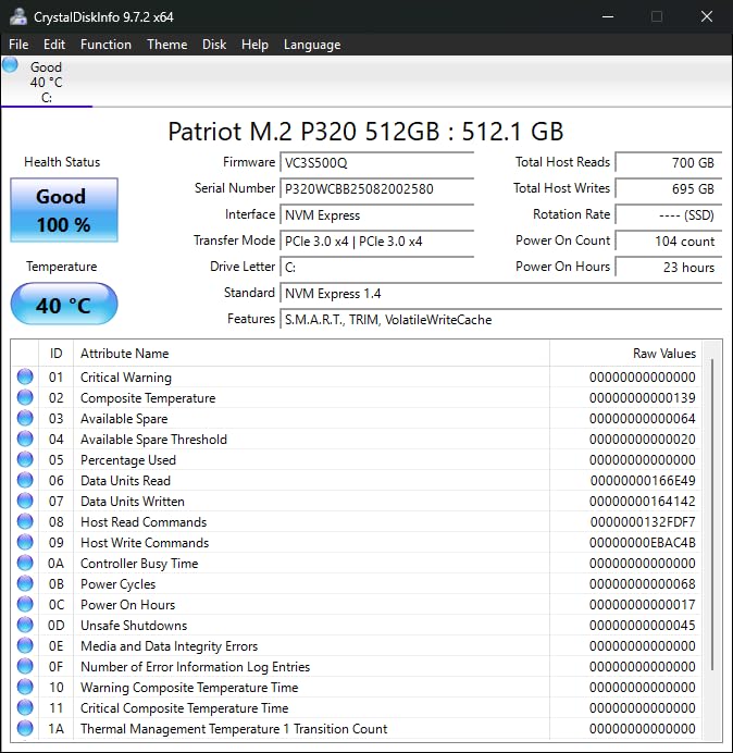 Patriot Memory P320 1TB Internal SSD - NVMe PCIe Gen 3x4 - M.2 2280 - Solid State Drive - P320P1TBM28 customer photo 1