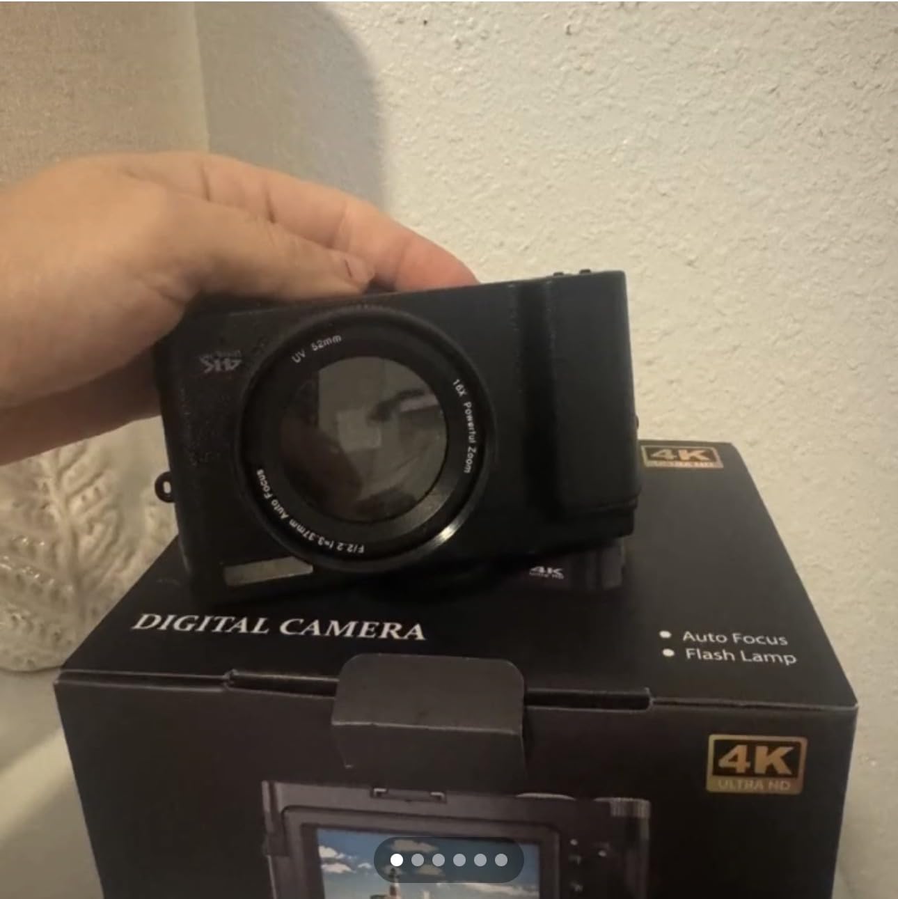 4K Digital Camera for Beginners & Teens, Autofocus 48MP Vlogging Camera for YouTube, 3'' 180°Flip Screen Camera with Flash 16X Zoom, 32G Card Battery Charger Black, Easy to Use customer photo 1