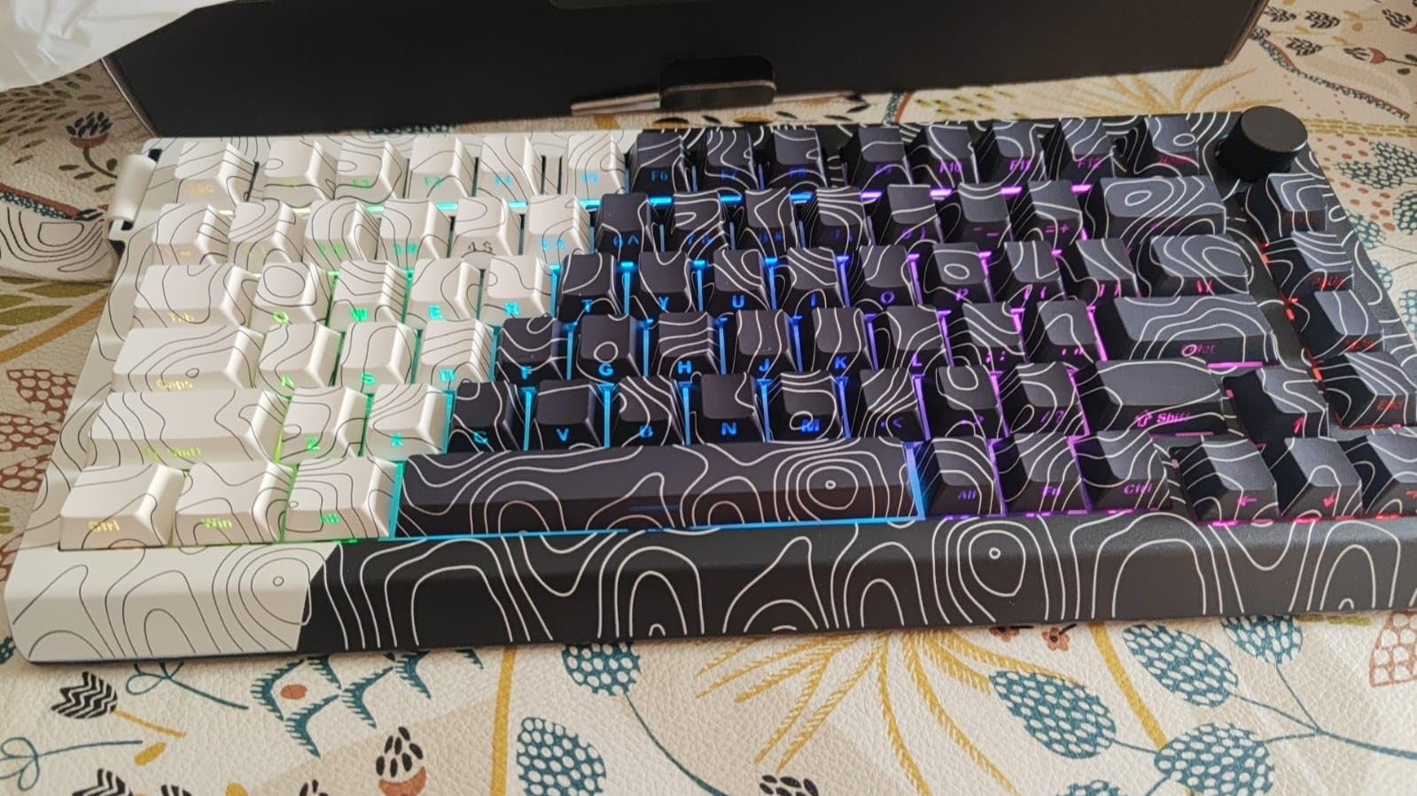 Womier Wireless Gaming Keyboard 60 Percent with QMK/VIA, Topographic Creamy Mechanical Key Board, RGB Custom Gasket Hot Swappable for Windows & Mac-POM Linear Switch (Q61 V2) customer photo 2