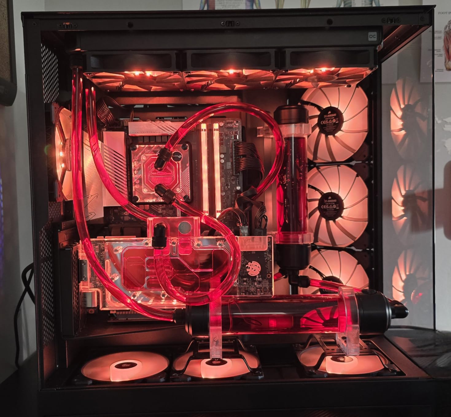 NZXT H9 Flow (2025) - Large Dual-Chamber ATX Mid-Tower Airflow PC Case - Includes 3 x 140mm & 1 x 120mm Fans - 420mm Radiator Support - Tempered Glass - Back-Connect Ready - Black customer photo 2