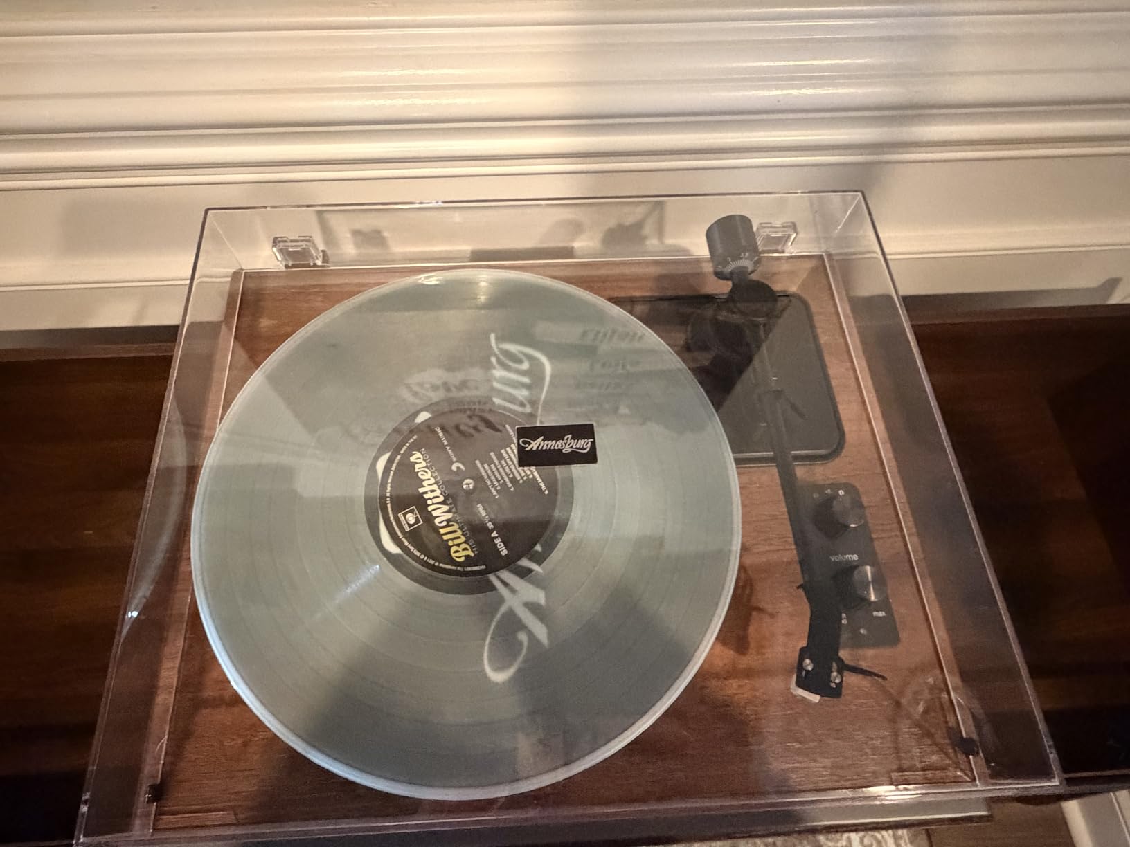 Annesburg Vinyl Record Player, Bluetooth Turntable with Built-in Speakers, High Fidelity Belt Drive 33/45 RPM, AT-3600L Magnetic Cartridge, Wood Walnut customer photo 1