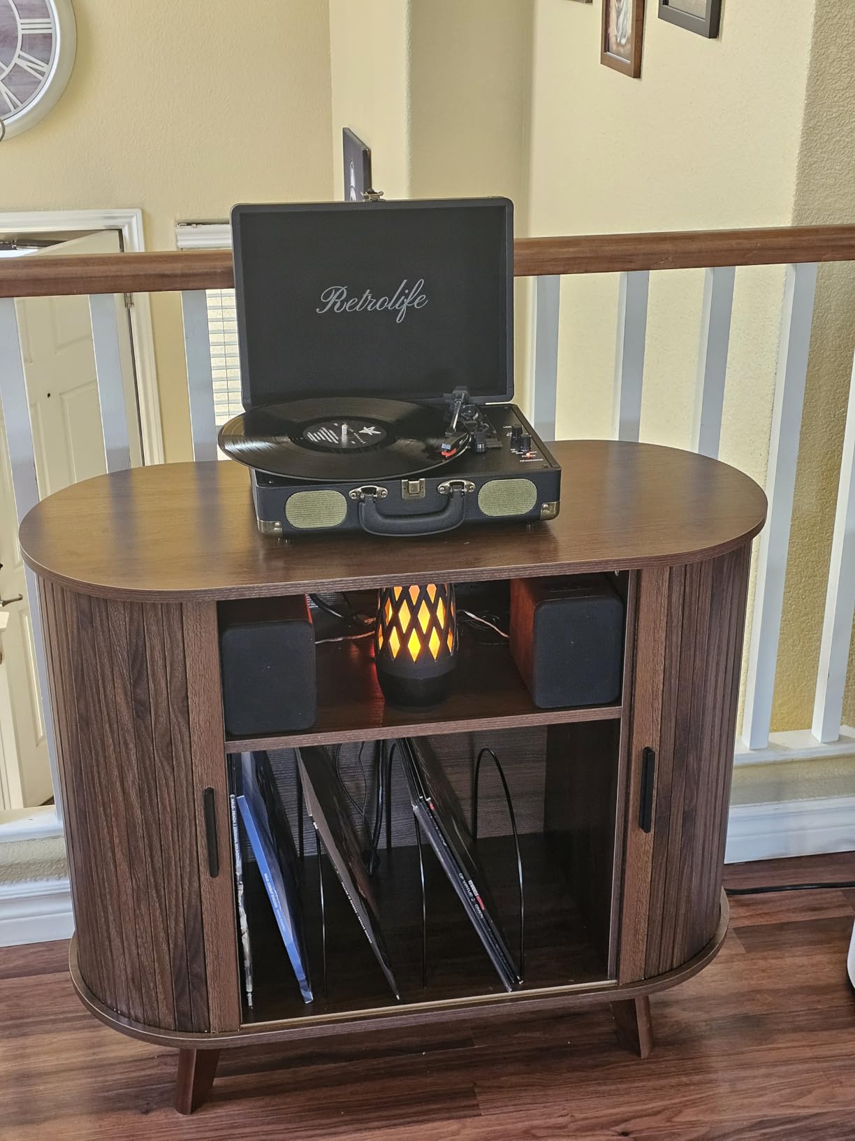 Saiyin Powered Speakers for Vinyl Record Player, Bluetooth Turntable Speakers with 45 RPM Adapter and AUX Input customer photo 1