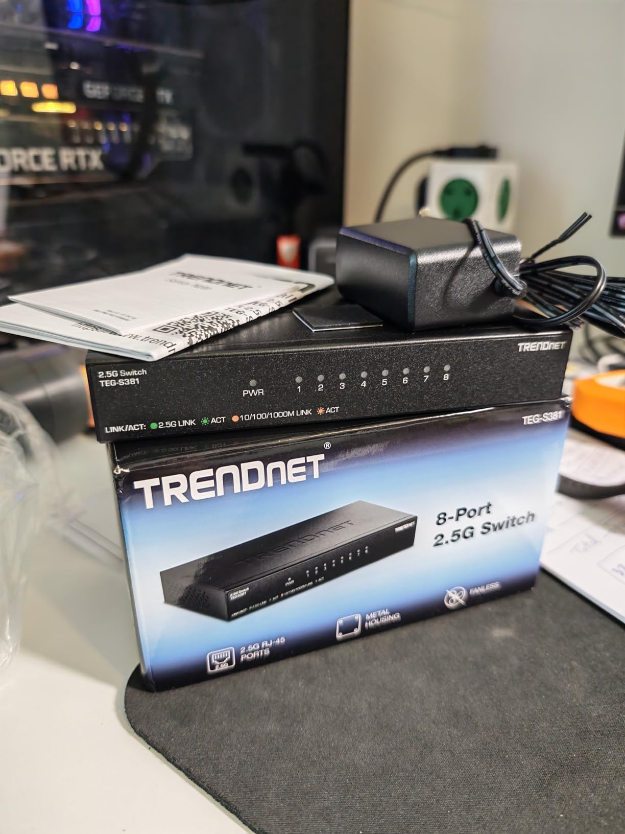 TRENDnet 8-Port 2.5Gb Switch, TEG-S381, 8 x 2.5G RJ45 Ports, 40Gbps Switching Capacity, NDAA + TAA Compliant, Ethernet Splitter, for Game Console, NAS, PC, Lifetime Protection customer photo 1