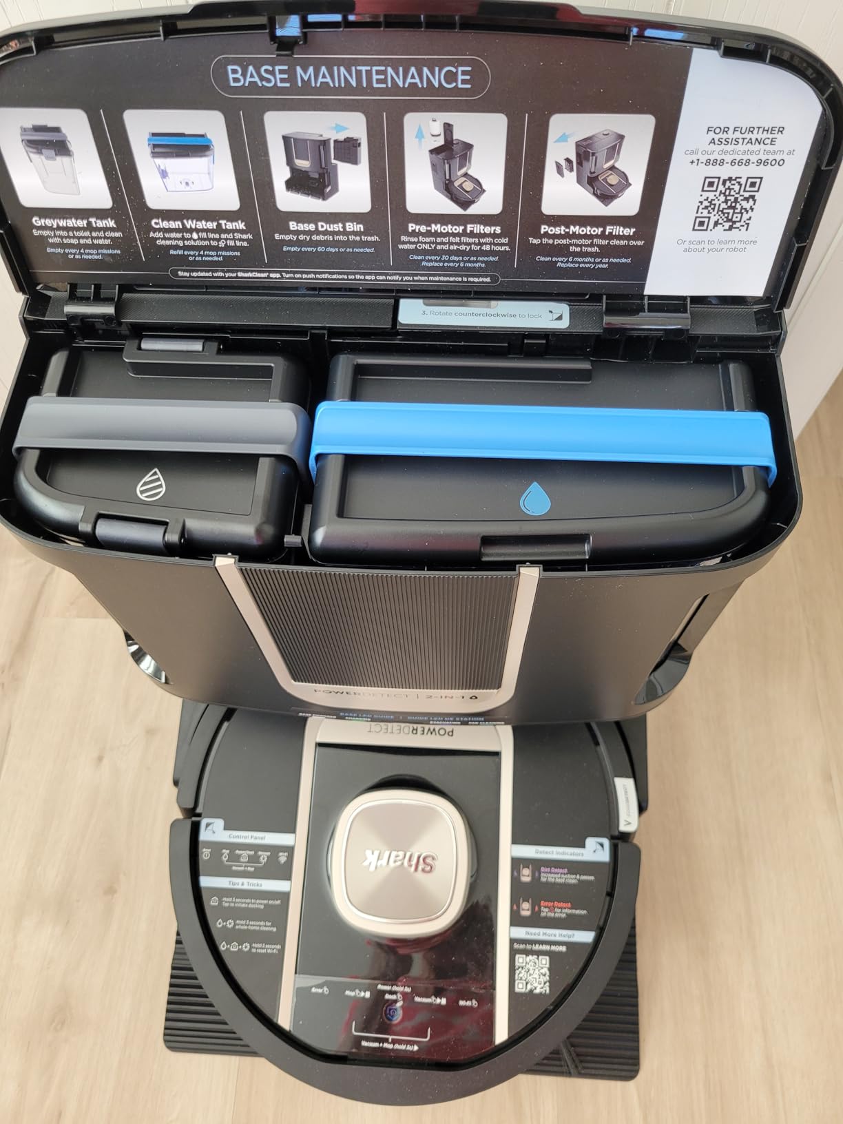 Shark Robot Vacuum and Mop Combo, PowerDetect ThermaCharged NeverTouch Pro, Self-Emptying, Self-Refill with Heated Mop Cleaning, 60-Day Capacity, 30-Day Tank, 6 Power Detect Technologies, Black, RV2920XE customer photo 2