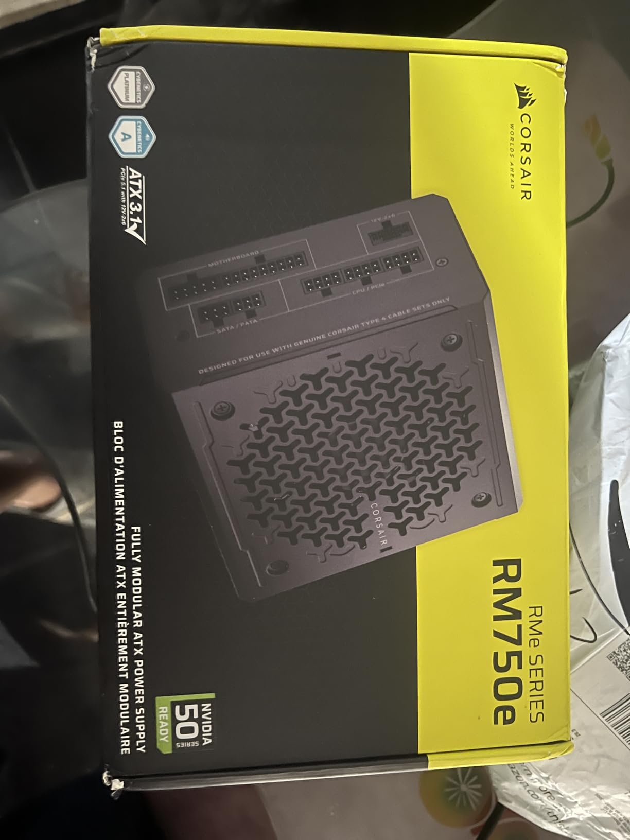 CORSAIR RM750e ATX 3.1 PCIe 5.1 Ready Fully Modular 750W Power Supply - 12V-2x6 Cable Included, Cybenetics Gold Efficiency, 105°C-Rated Capacitors, Modern Standby Mode - Black customer photo 2