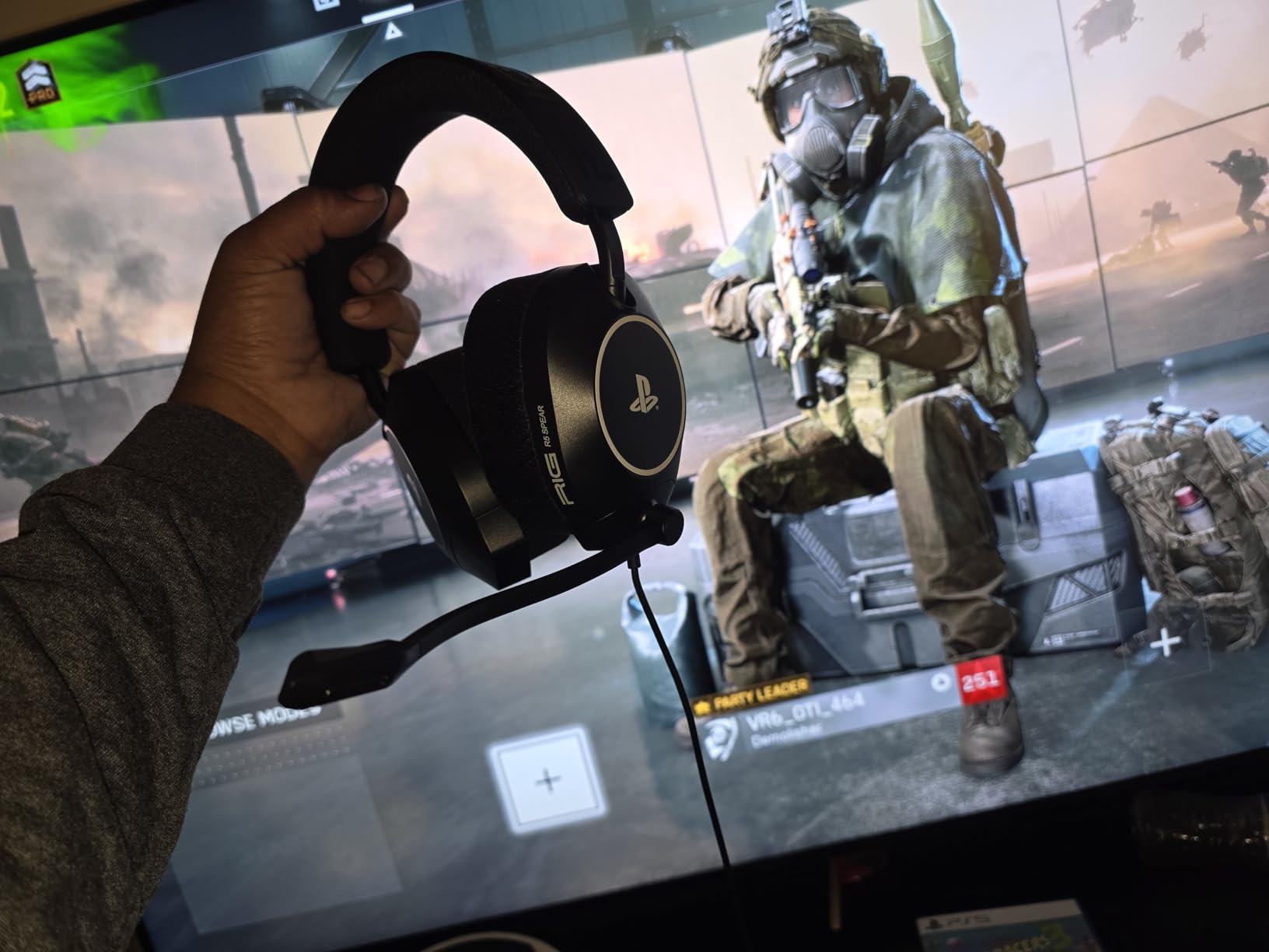 RIG R5 Spear PRO HS Wired Gaming Headset Officially Licensed for PlayStation, PS5, PS4, PC - 40mm Graphene Drivers, Tempest 3D Audio, Flip-to-Mute Mic, Memory Foam Cushions, 3.5mm - Black customer photo 1