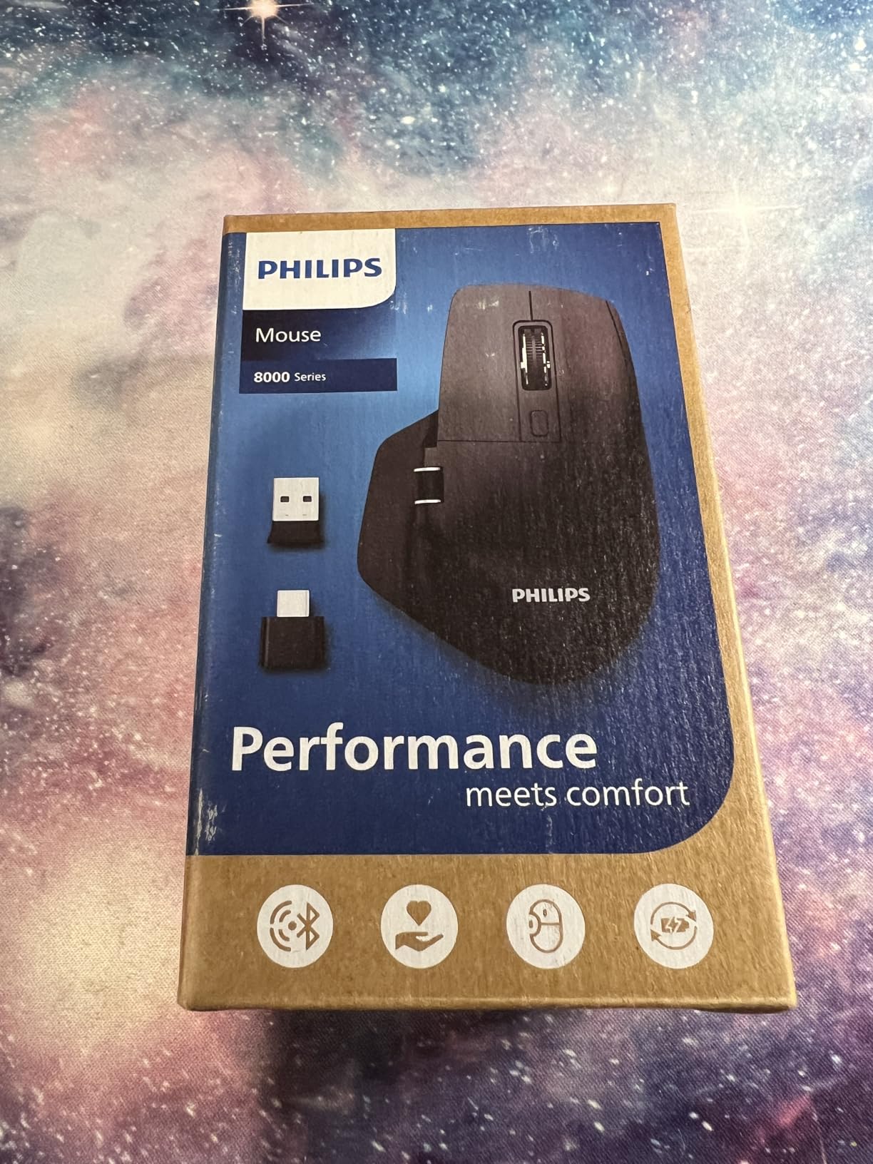 PHILIPS Ergonomic Wireless Mouse, Multi-Device Bluetooth (USB-A/C) for Laptop & Mac/PC, Silent Productivity Mouse with Side Scroll, 5-Level DPI Rechargeable Computer Mouse, Right-Handed Comfort customer photo 1