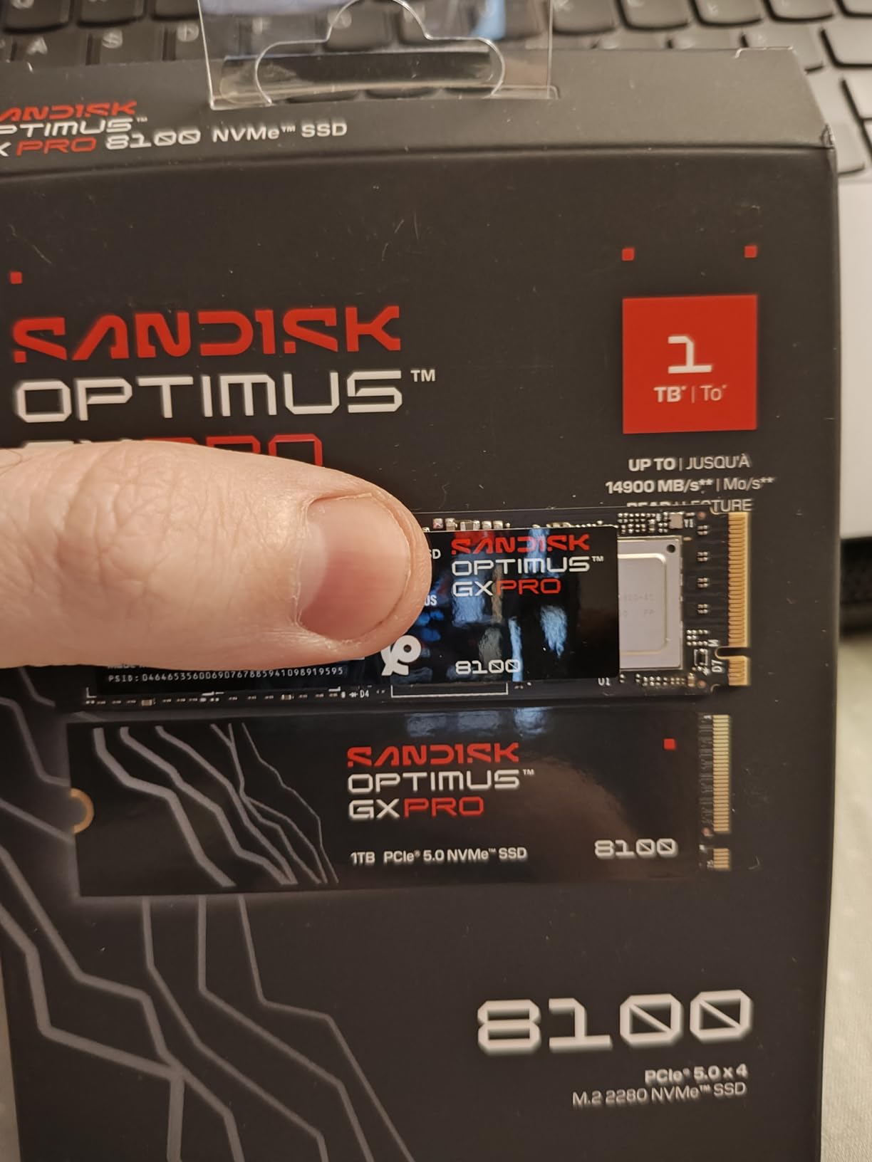 SANDISK 1TB Optimus GX PRO 8100 PCIe 5.0 NVMe SSD - M.2 2280, Up to 14,900 MB/s Read Speed, Lightning-Fast Performance - SDSP82100TAN customer photo 1