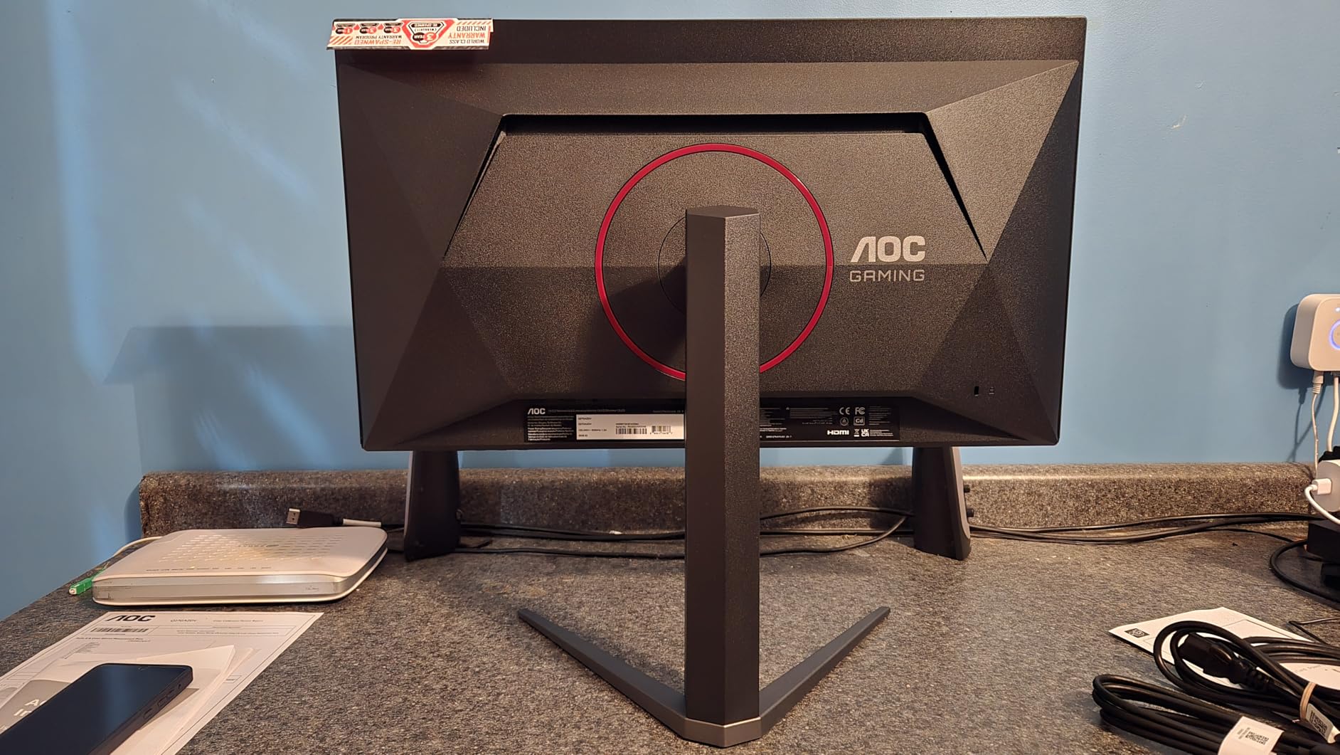 AOC 27 Inch OLED Gaming Monitor (QD-OLED), 1440p QHD 2560x1440, 240Hz, 0.03ms, HDMI 2.1, G-SYNC Compatible, HDR True Black, Height Adjustable Stand, USB Hub, Q27GAZDV customer photo 1